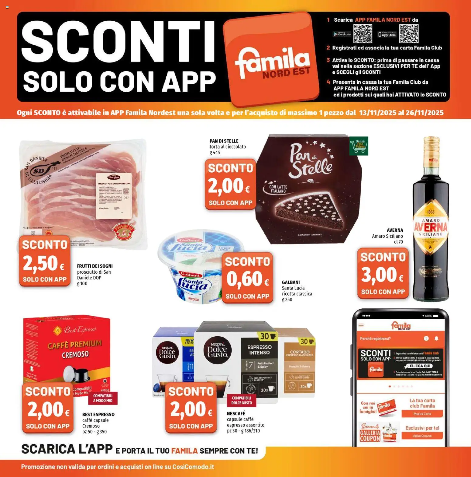 Volantino Famila del 13.11.2025 | Pagina: 16 | Prodotti: Caffè, Tè, Olio, Torta