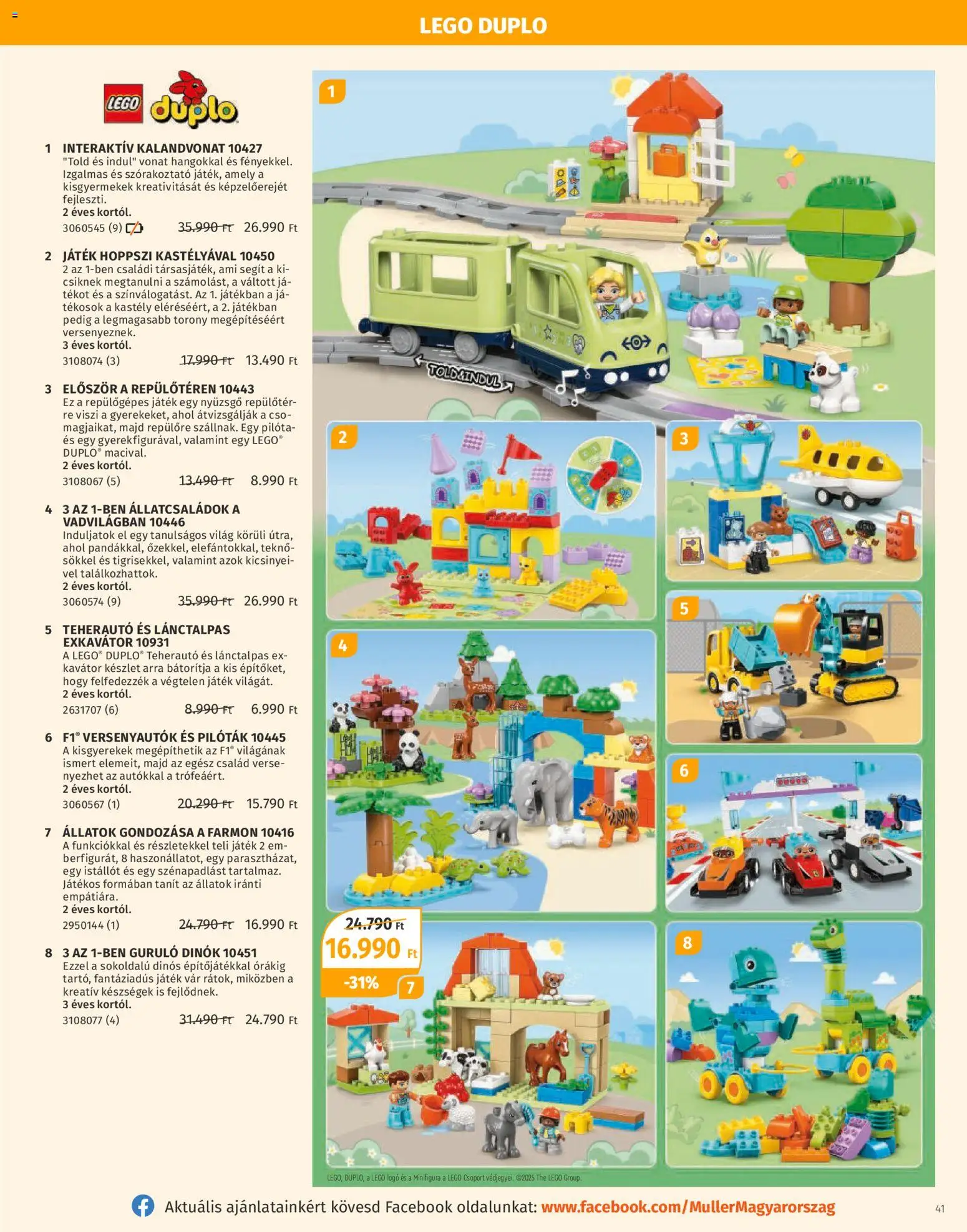 Müller akciós ujság - amely érvényes a következő dátumtól: 27.10.2025 | Oldal: 41 | Termékek: Duplo, Játék