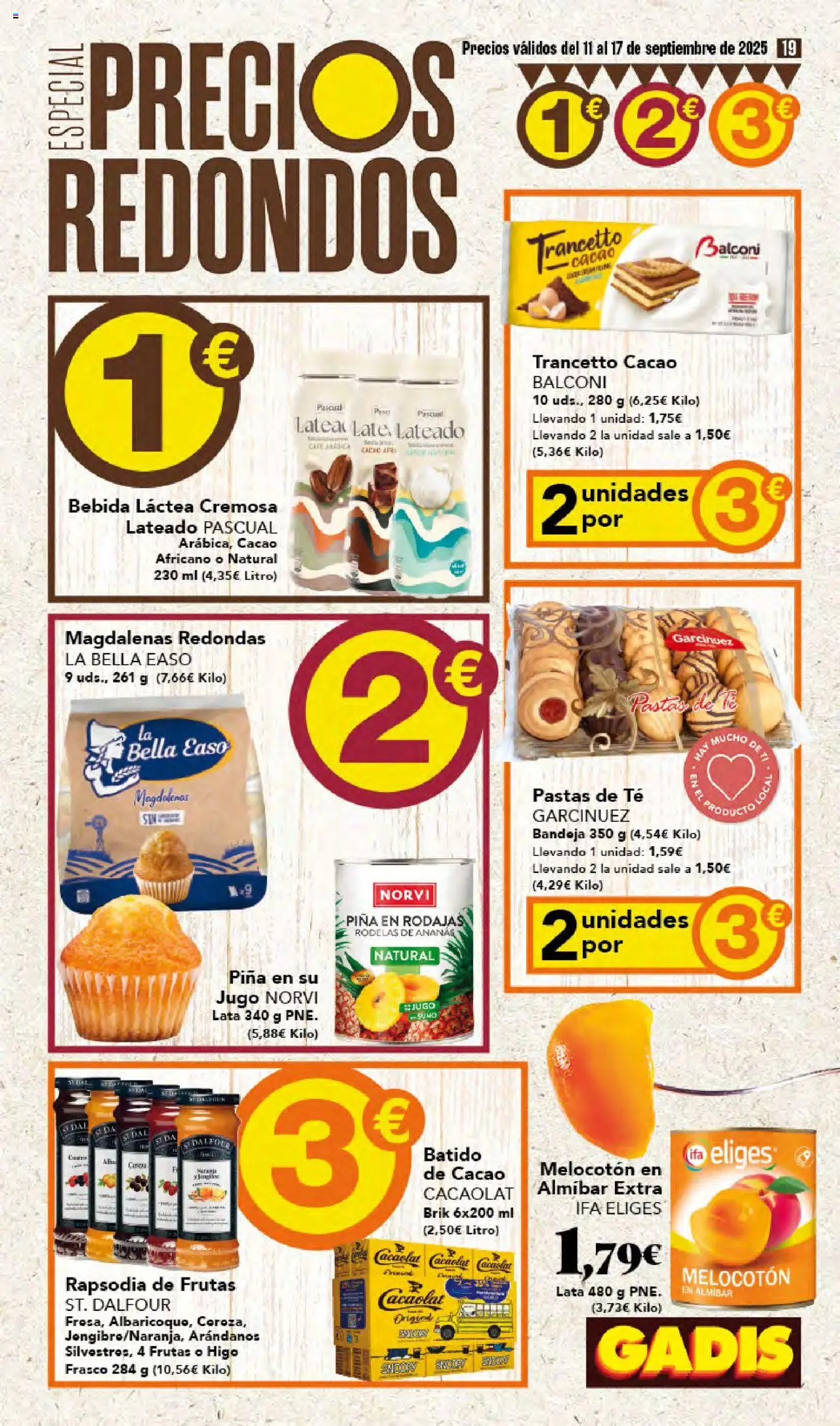 Gadis folleto │ válido desde el 11.09.2025 | Página: 19 | Productos: Jugo, Piña, Magdalenas, Cama