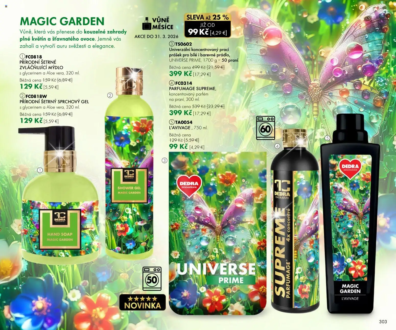 Nové Dedra akcie – leták je platný od 01.03.2026 | Strana: 3 | Produkty: Parfém, Mydlo, Sprchový gél