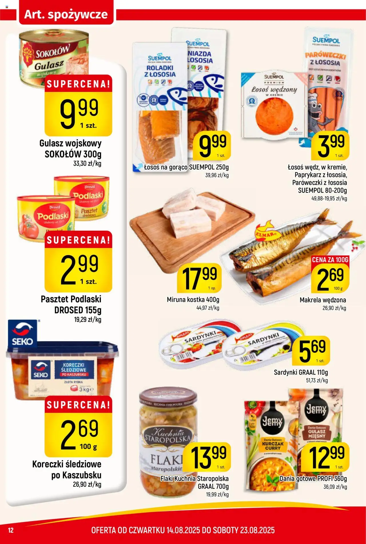 Piotruś Pan Gazetka od 14.08.2025 | Strona: 12 | Produkty: Curry, Makrela wędzona, Makrela, Dania gotowe