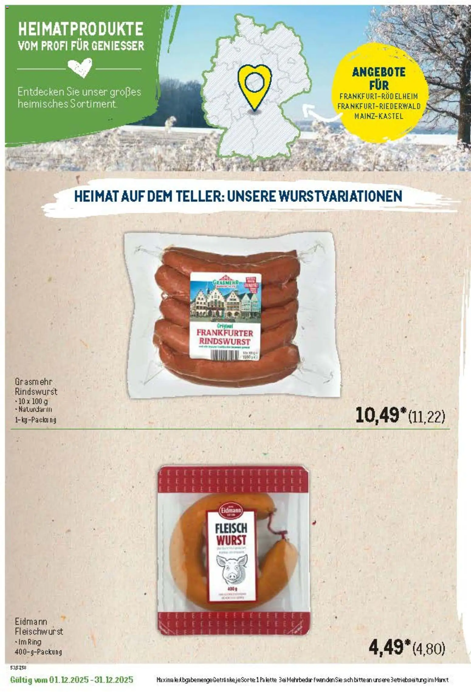 Metro Regionaler Flyer – gültig ab 01.12.2025 | Seite: 12 | Produkte: Wurst, Fleisch