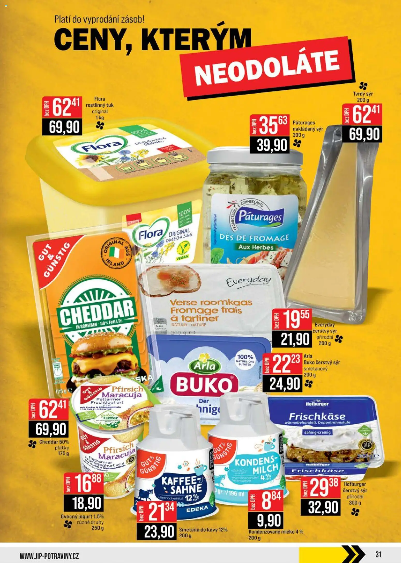 Jip leták - Cash & Carry od 05.11.2025 | Strana: 31 | Produkty: Mléko, Smetana, Tvrdý sýr, Čerstvý sýr