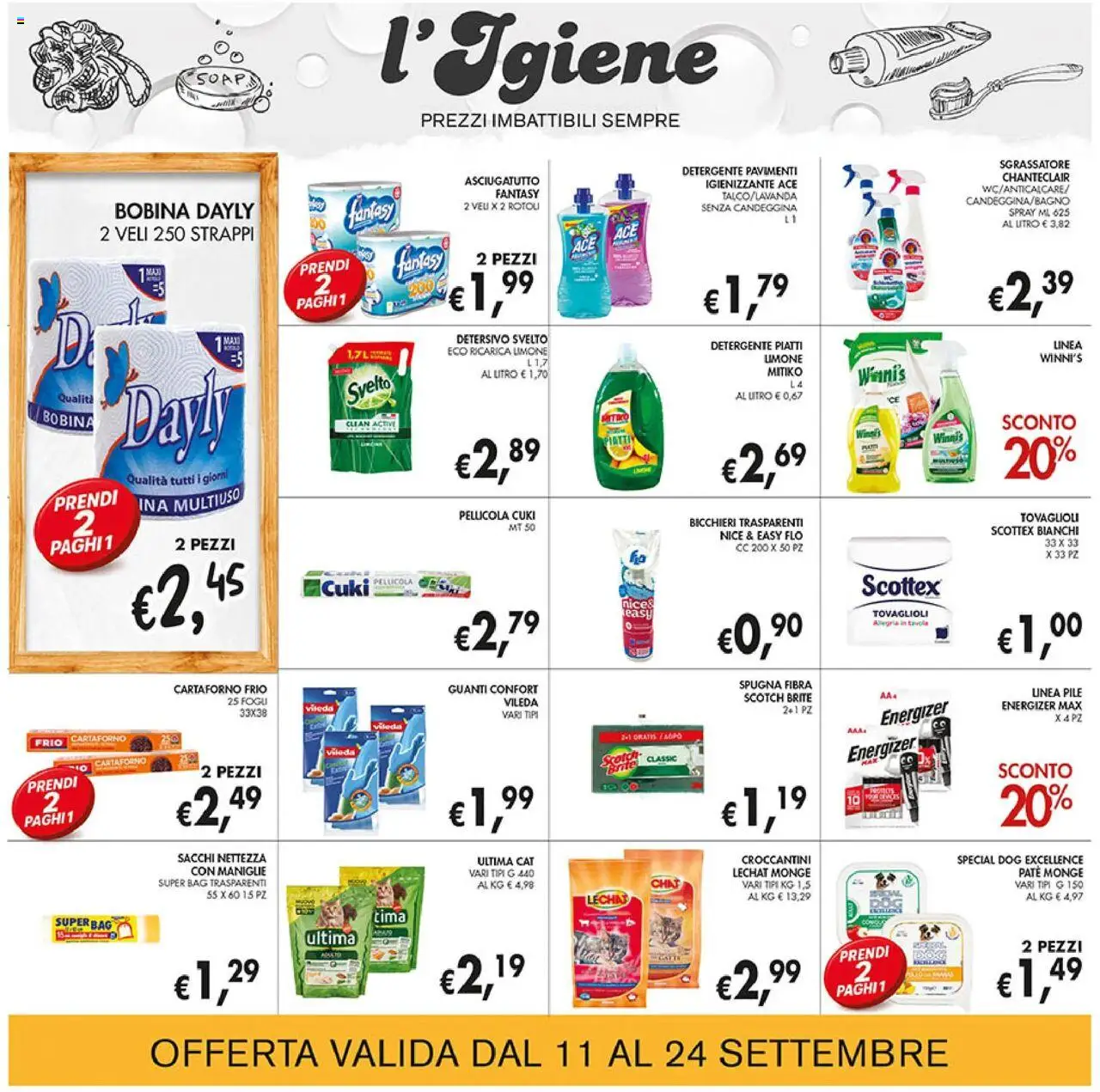 Volantino Coal del 11.09.2025 | Pagina: 23 | Prodotti: Paté, Detergente, Candeggina, Asciugatutto