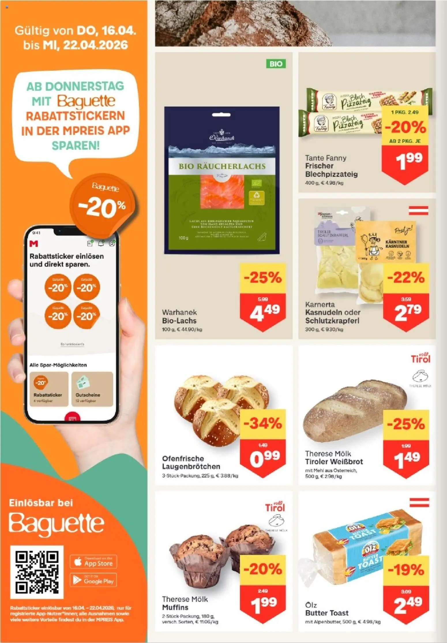 MPREIS Absam gültig ab 16.04.2026 | Seite: 4 | Produkte: Jääkaappipakastin, Butter