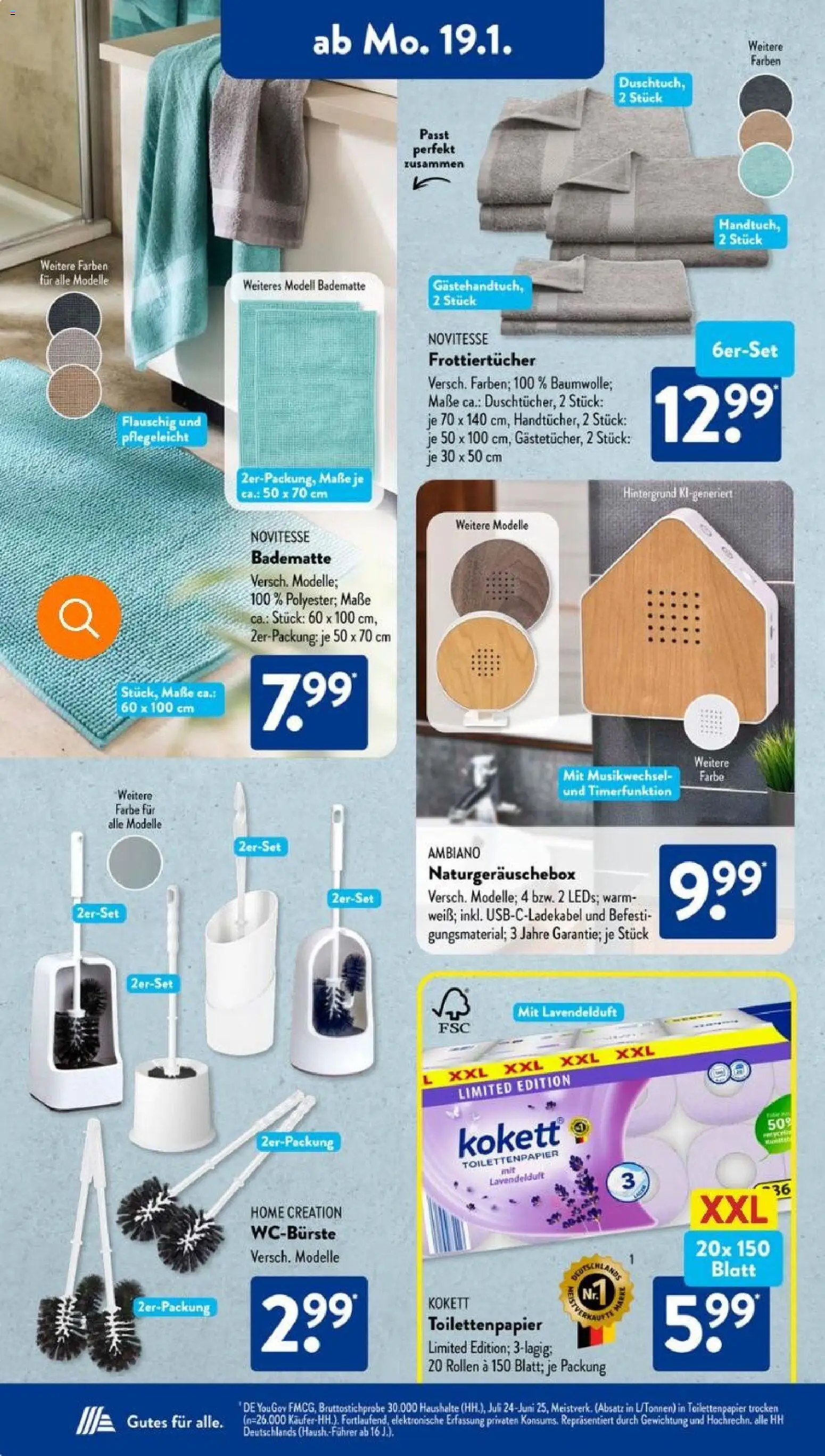 Aldi Süd Prospekt 	 – gültig ab 19.01.2026 | Seite: 14 | Produkte: Home creation, Toilettenpapier