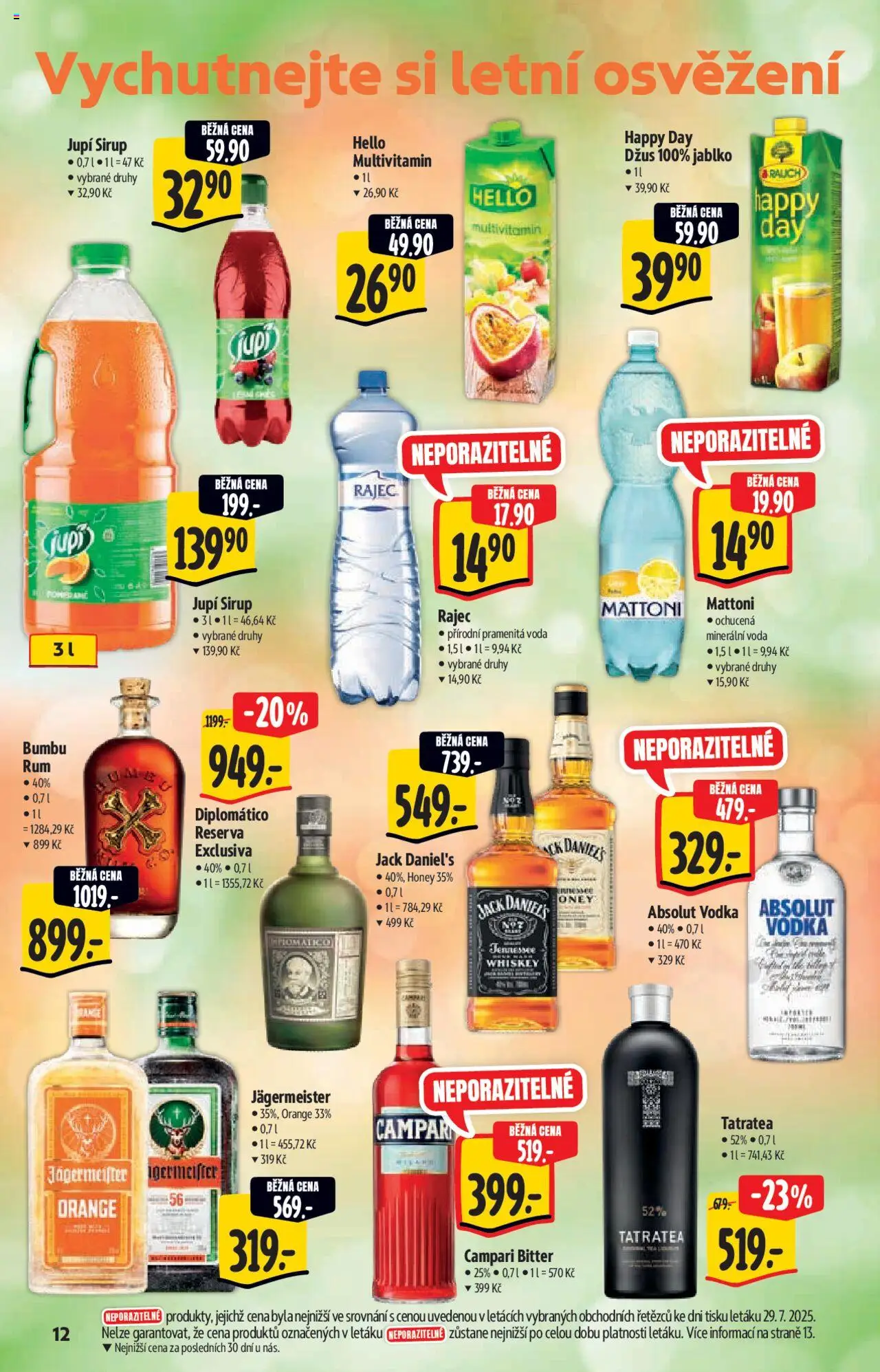 Albert katalog - Supermarket od 06.08.2025 | Strana: 12 | Produkty: Jägermeister, Voda, Vodka, Jupí