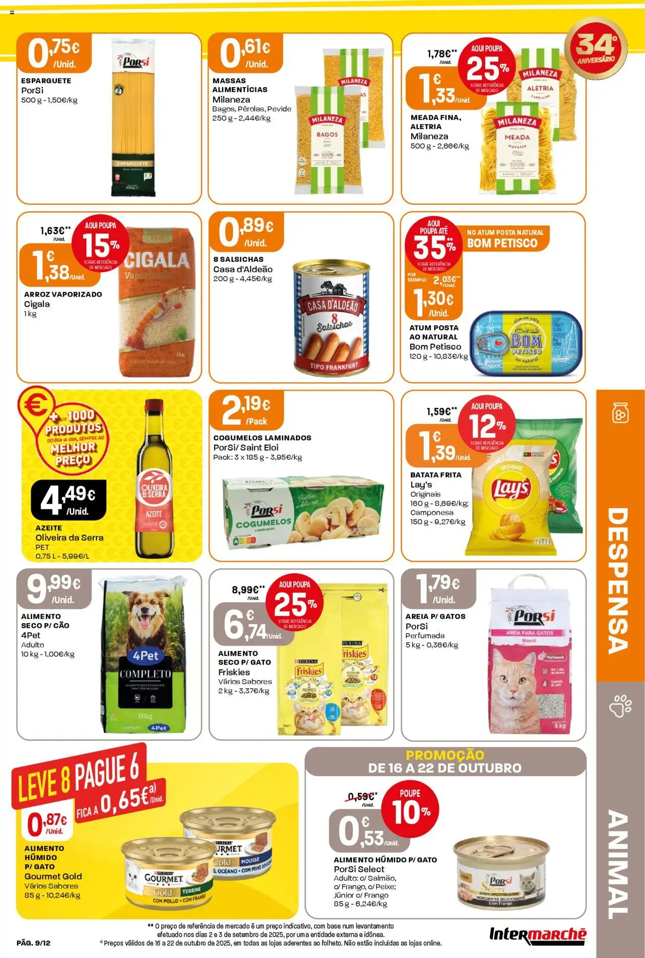 Intermarché Folheto Mini │ válido de 16.10.2025 | Página: 9 | Produtos: Atum, Milaneza, Batata frita, Cogumelos