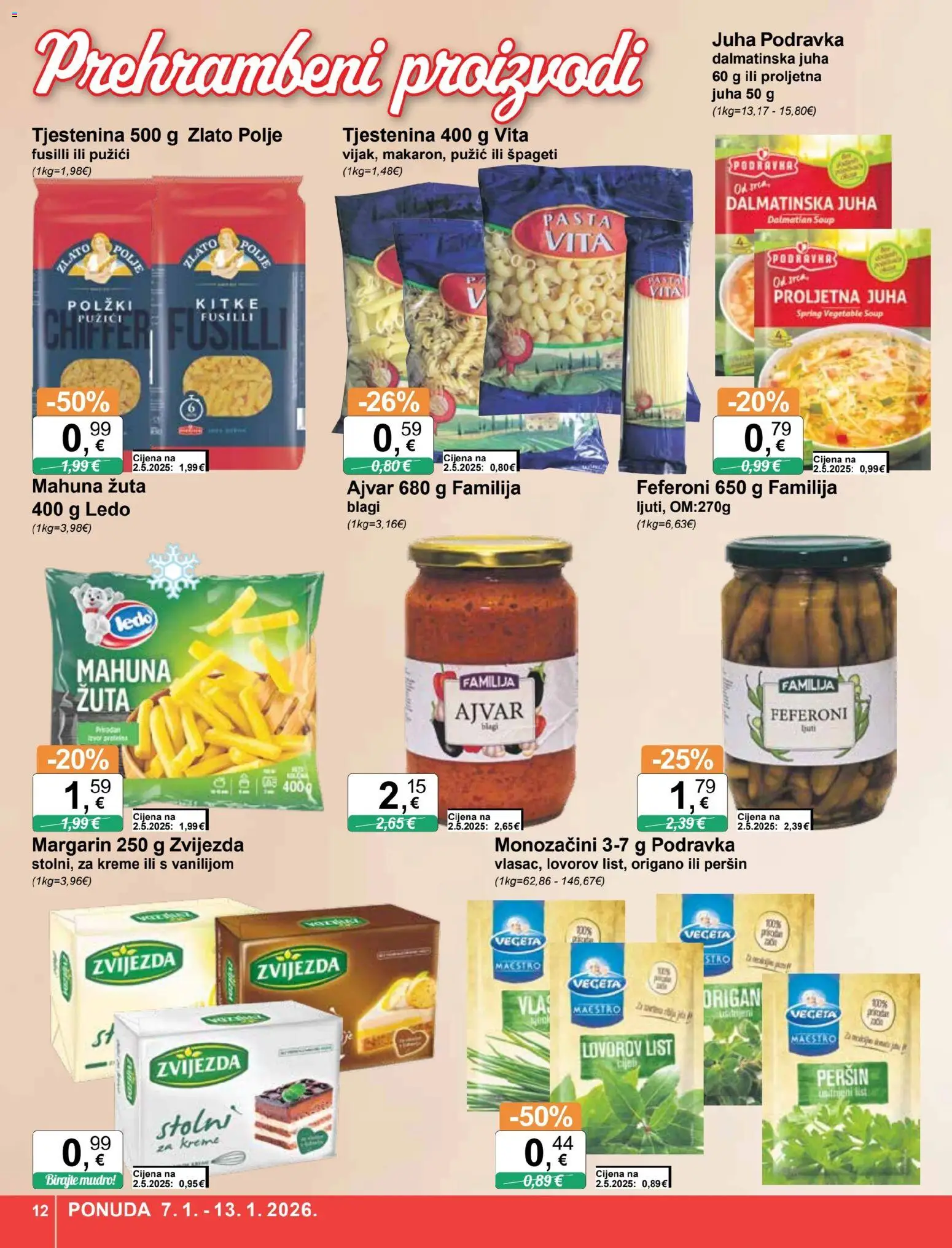 KTC katalog | vrijedi od 07.01.2026 | Stranica: 12 | Proizvodi: Podravka, Tjestenina, Špageti, Pasta