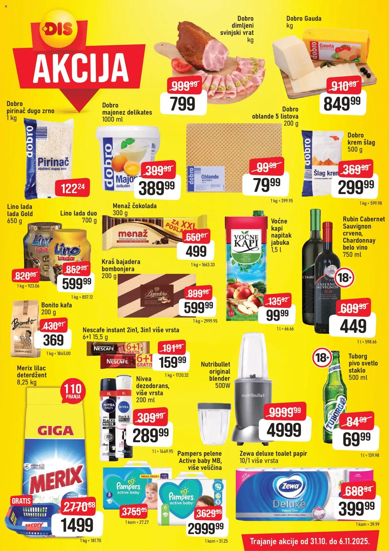DIS katalog - važi od 31.10.2025 | Strana: 3 | Proizvode: Šlag, Nivea, Lino lada, Pirinač