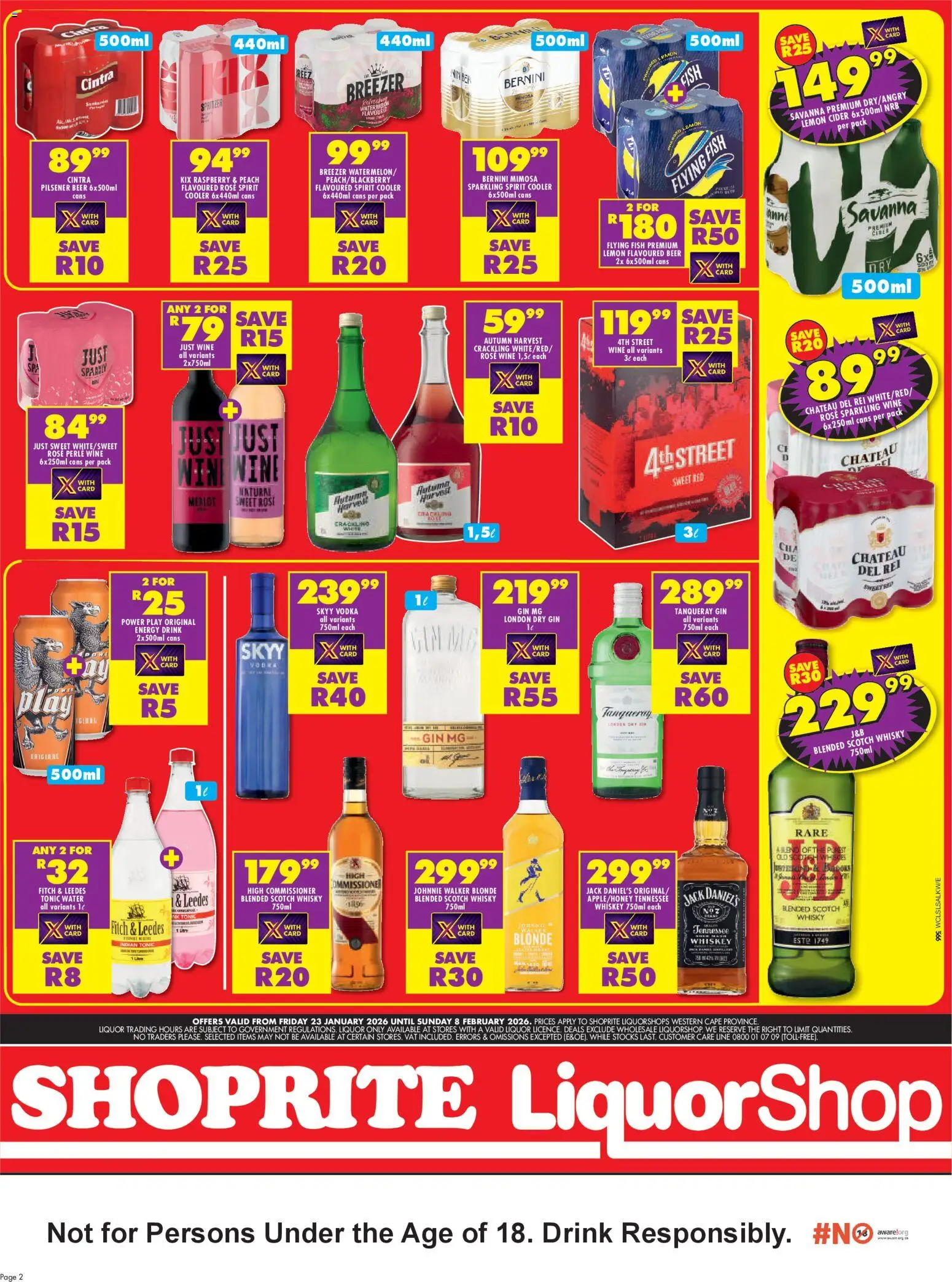 New Shoprite catalogue – valid from 23.01.2026 | Page: 2 | Products: Wine, Fish, Lemon, Peach