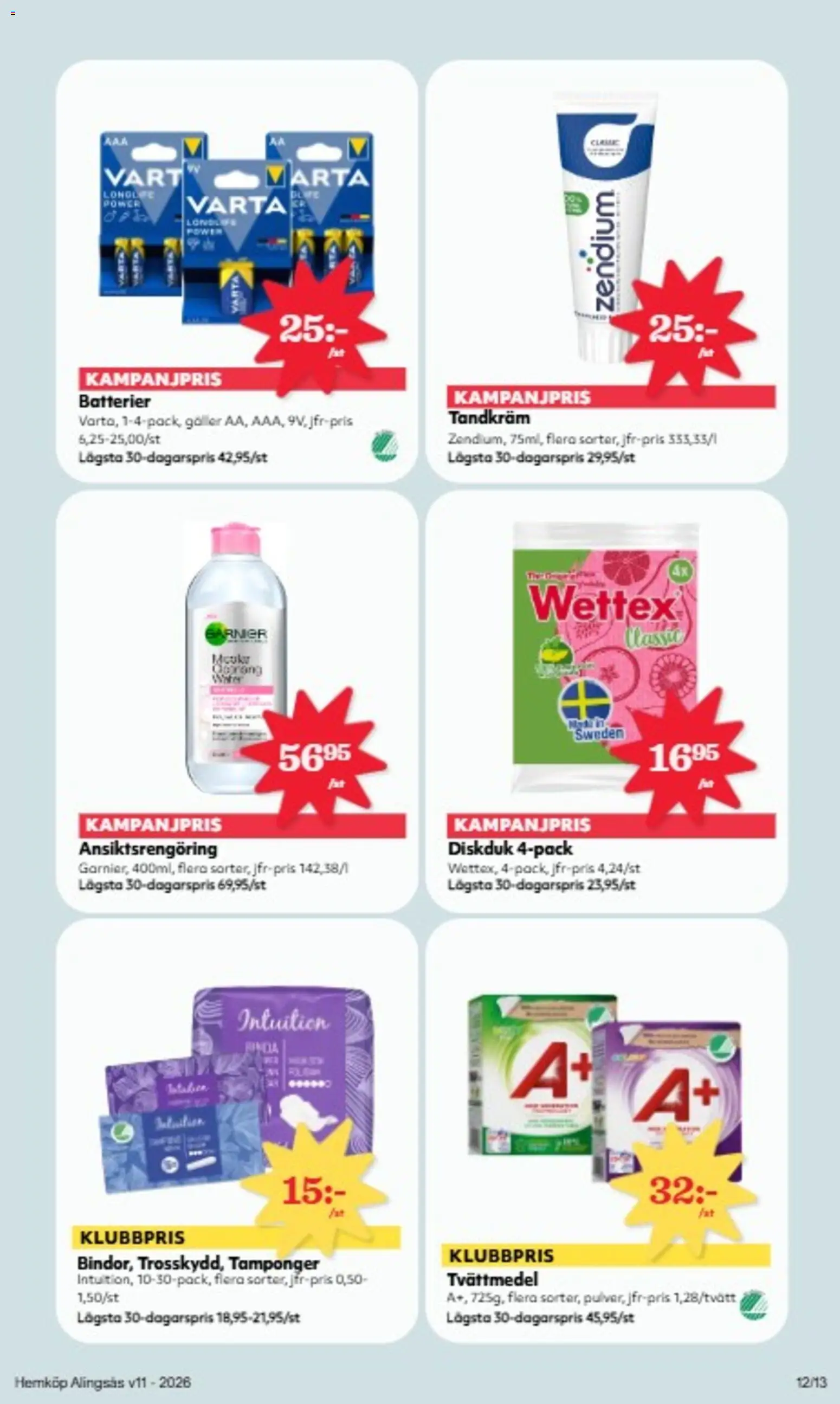 Hemköp reklamblad aktuell från 09.03.2026 | Sida: 10 | Produkter: Tandkräm, Tvättmedel, Galler, Ansiktsrengöring