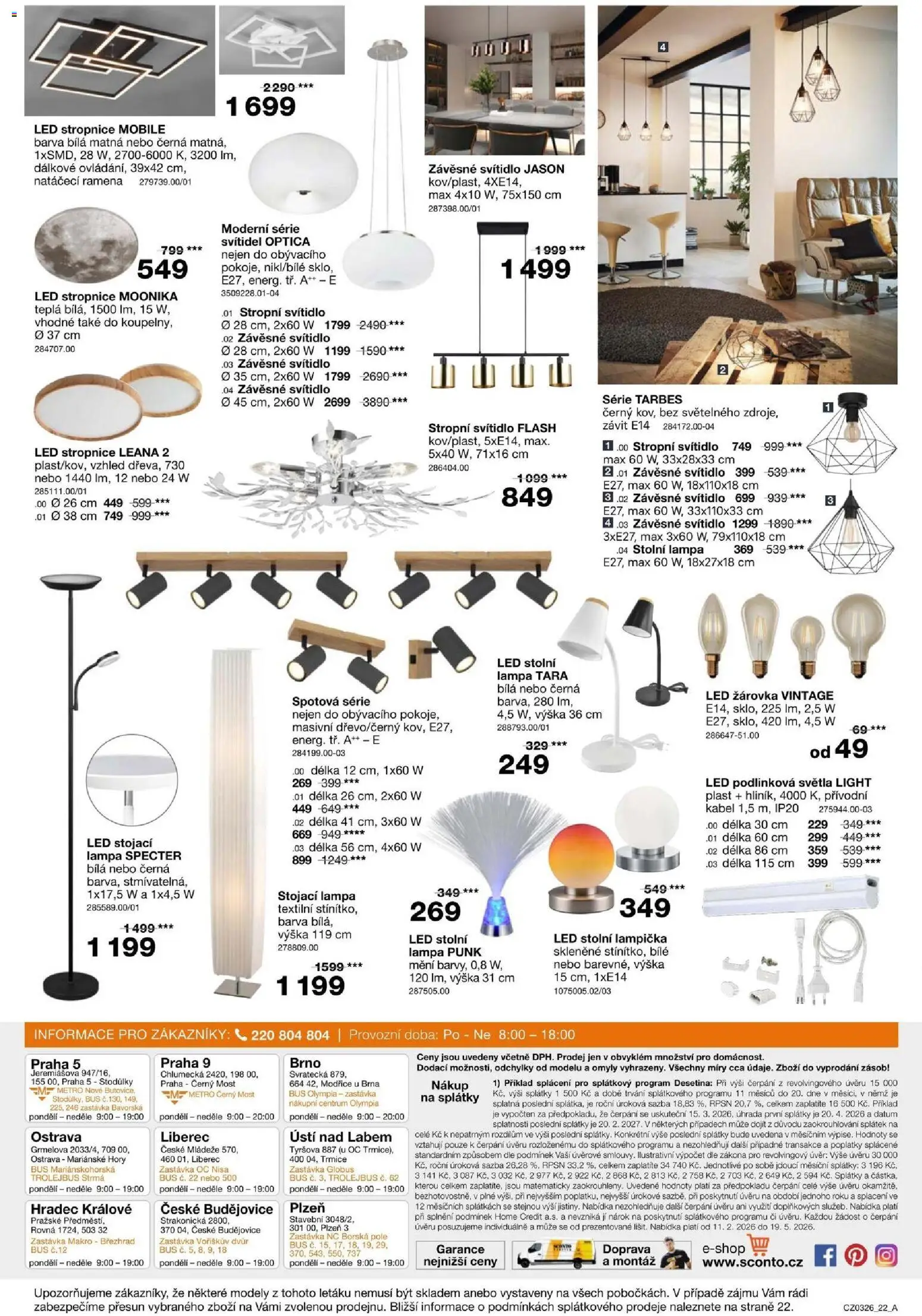 Sconto nábytek leták od 11.02.2026 | Strana: 22 | Produkty: Stojací lampa, Mošt, Modely, LED