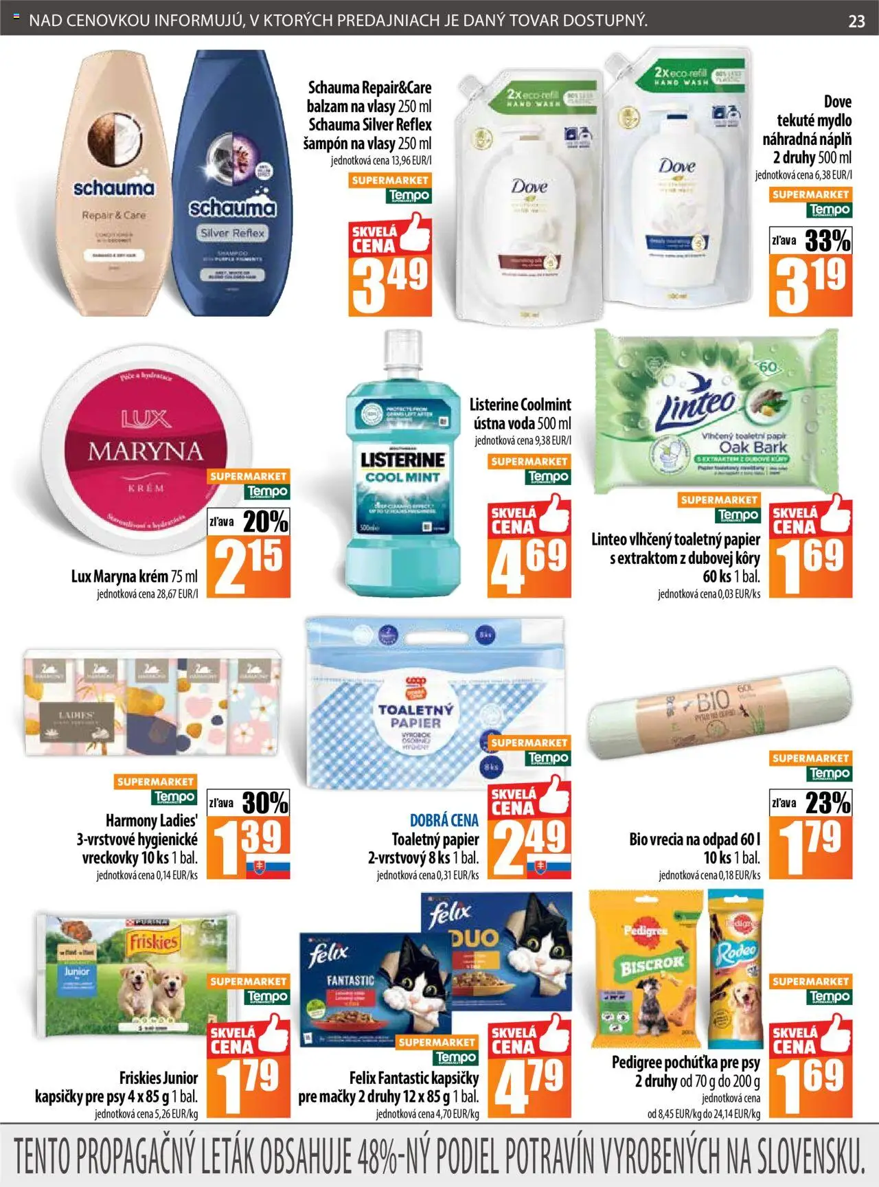 Nové COOP Jednota akcie – leták je platný od 09.10.2025 | Strana: 23 | Produkty: Friskies, Šampón, Ústna voda, Voda