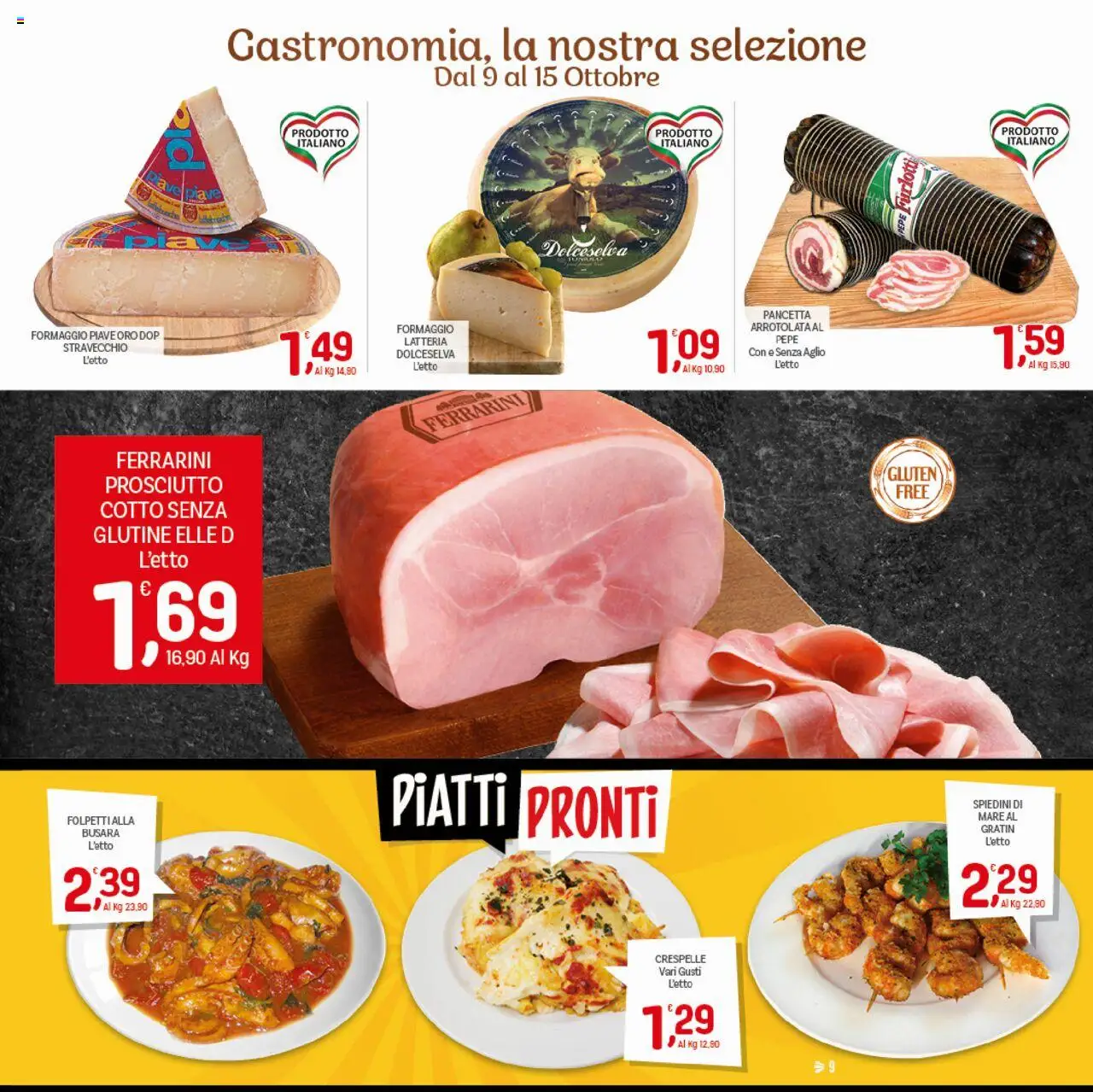 Volantino CRAI del 02.10.2025 | Pagina: 9 | Prodotti: Pancetta, Pepe, Prosciutto, Aglio
