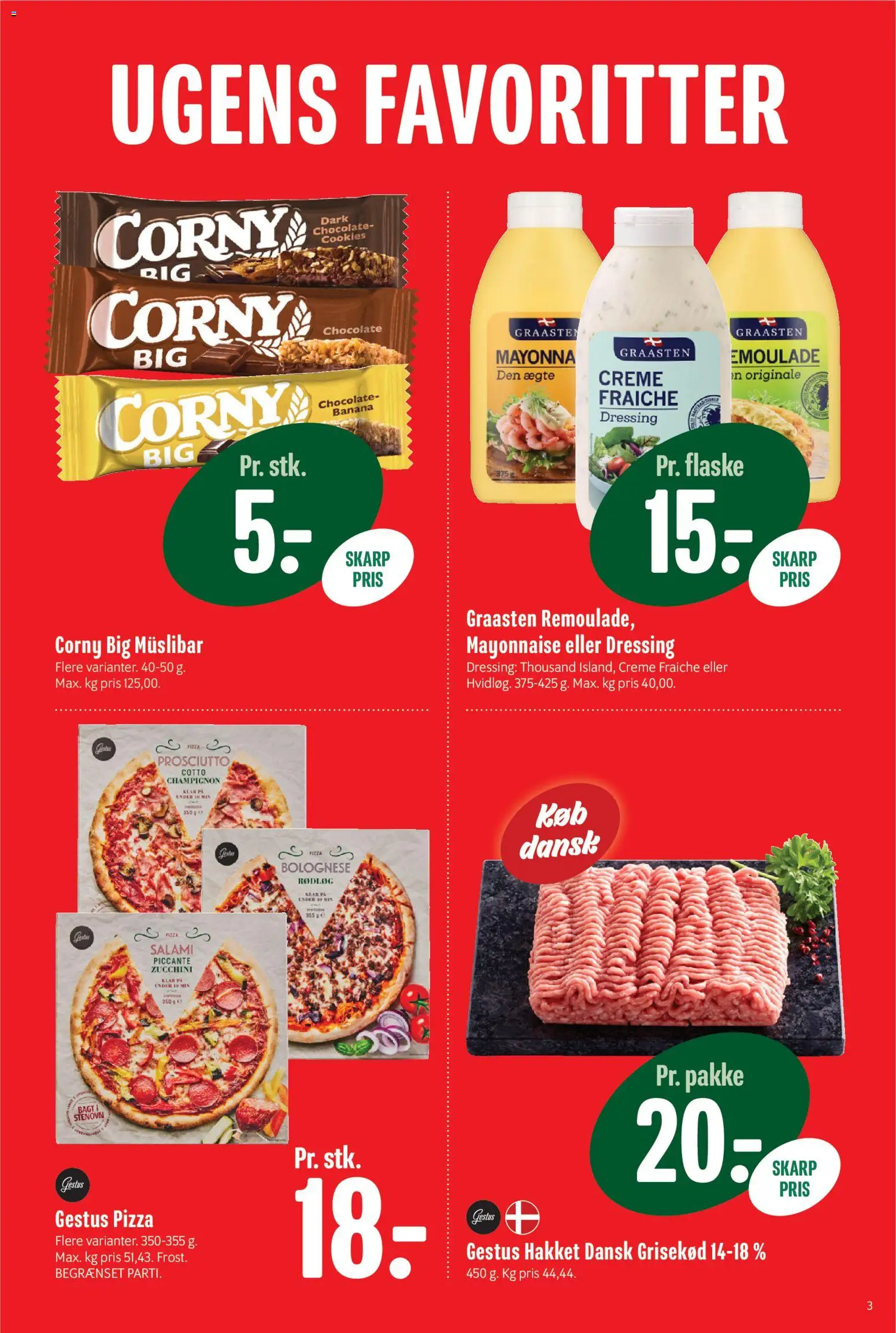 Min Købmand tilbudsavis – gyldig fra 16.01.2026 | Side: 3 | Produkter: Pizza, Creme fraiche, Rødløg, Dressing