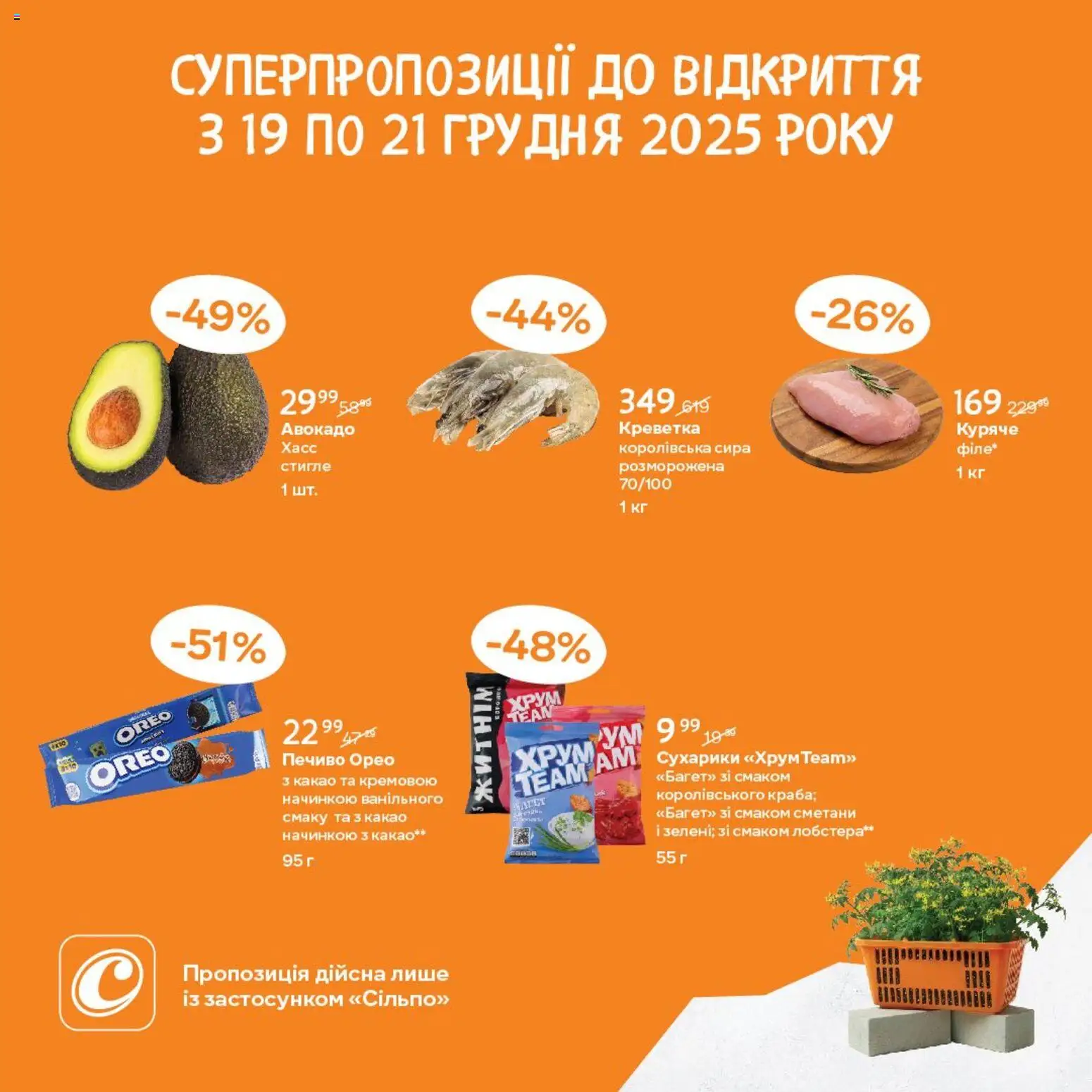 Сільпо Kаталог - дійснийкції з 19.12.2025 | Сторінка: 1 | Товари: Печиво, Авокадо, Сухарики, Какао