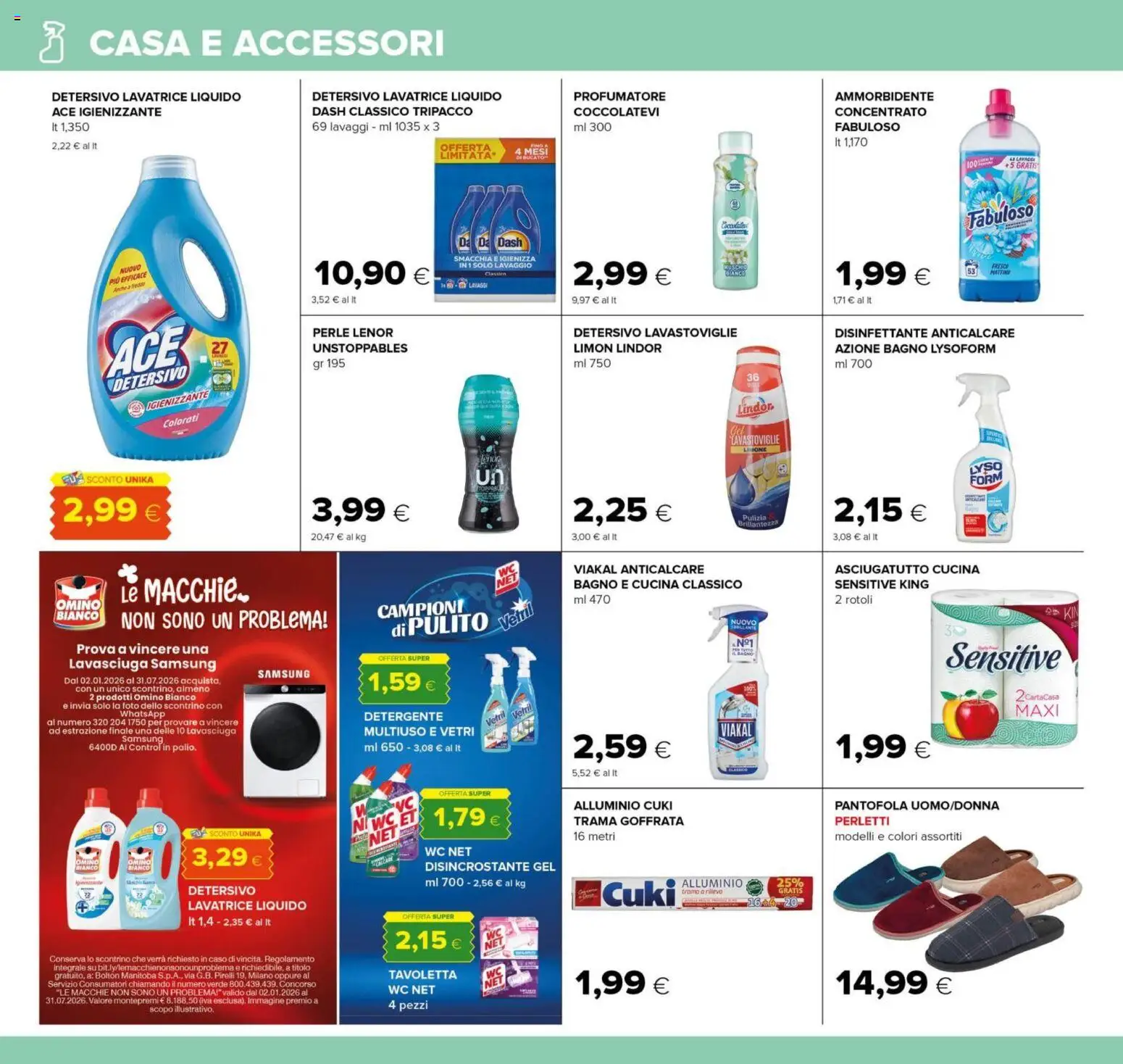 Volantino Tigre del 16.01.2026 | Pagina: 18 | Prodotti: Detergente, Lavatrice, Alluminio, Samsung
