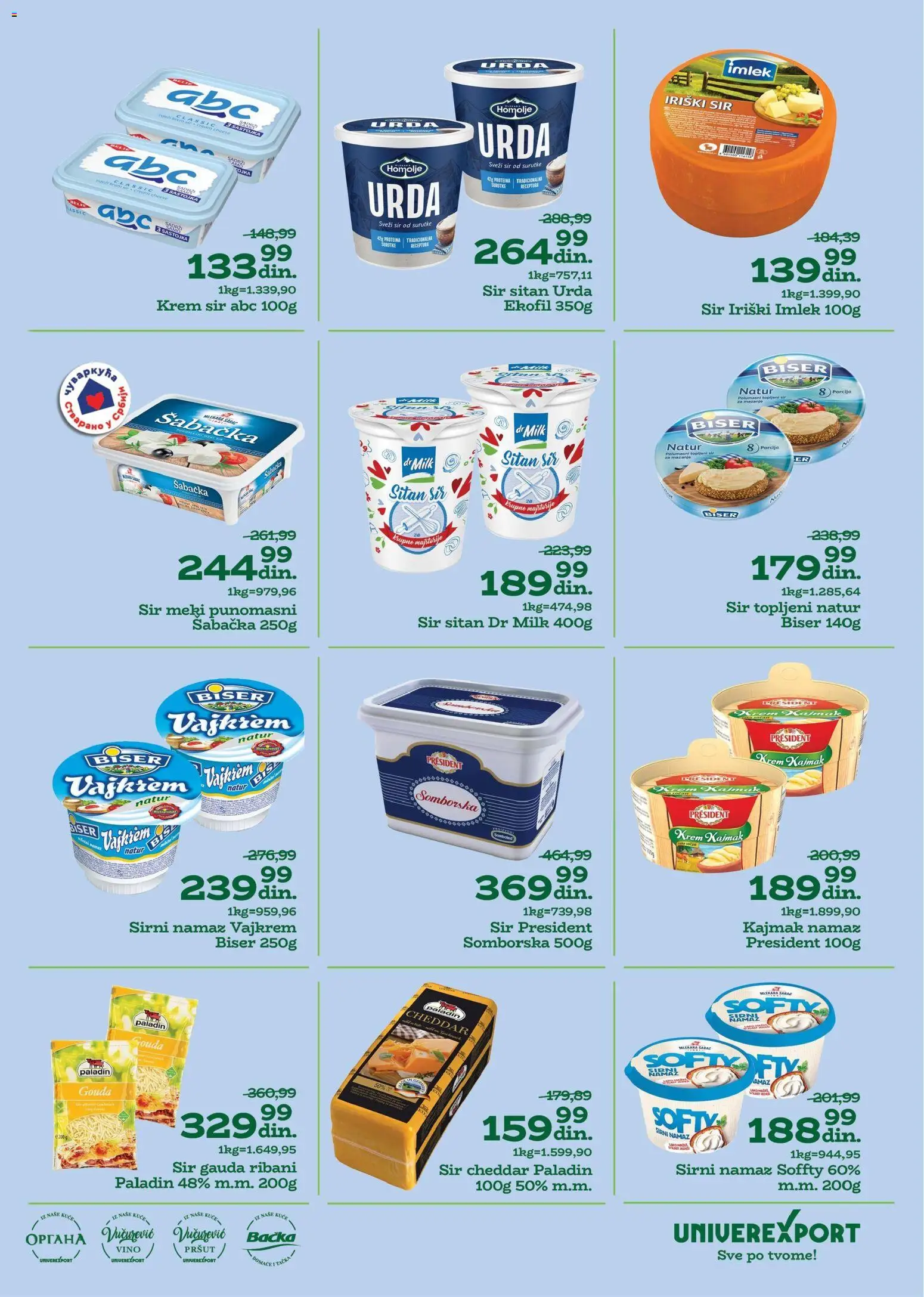Univerexport katalog - važi od 27.10.2025 | Strana: 9 | Proizvode: Pršut, Maskara, Krem sir, Sir