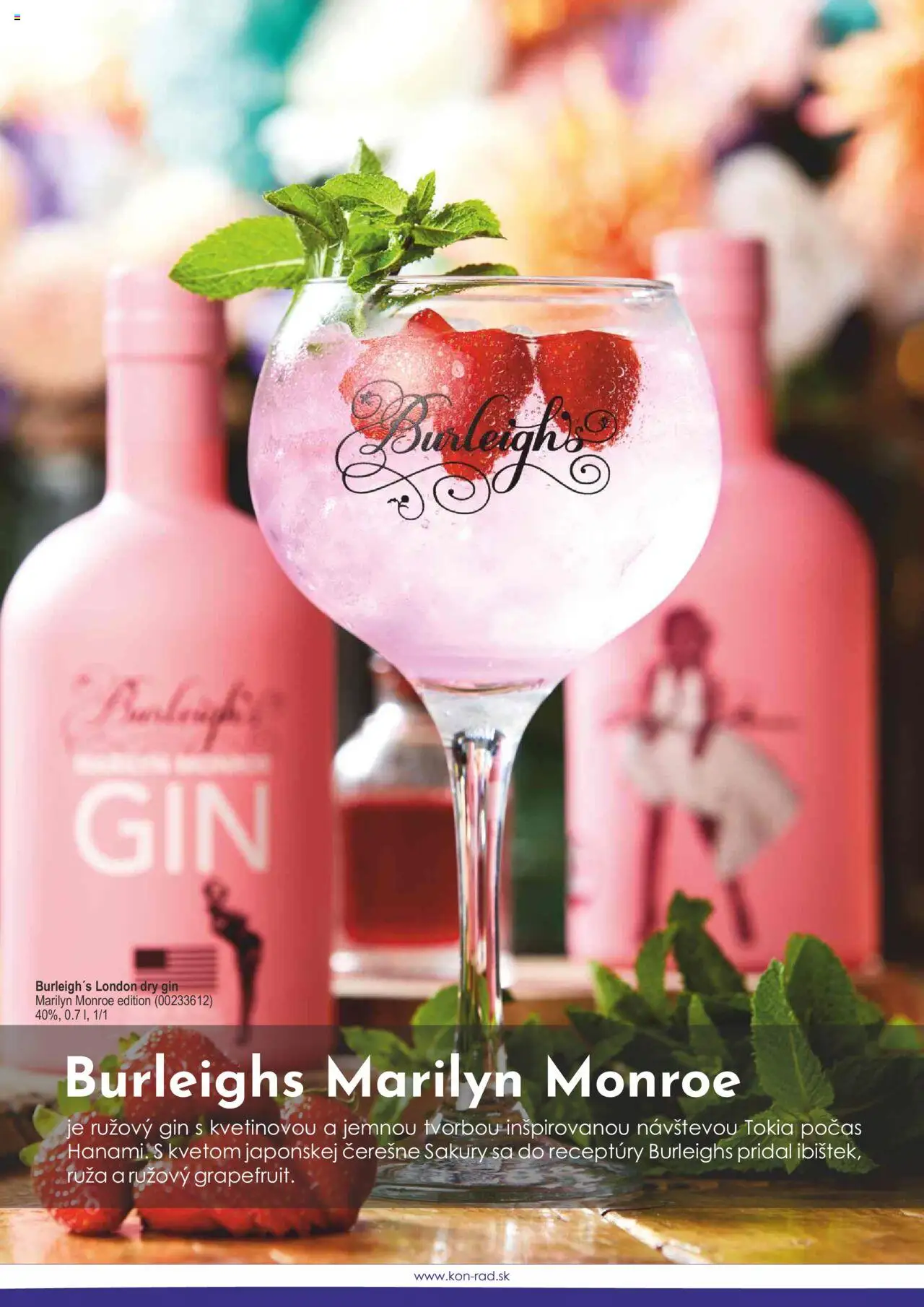 Nové KON - RAD akcie – leták je platný od 01.05.2025 | Strana: 10 | Produkty: Rúžový gin, Gin, Čerešne