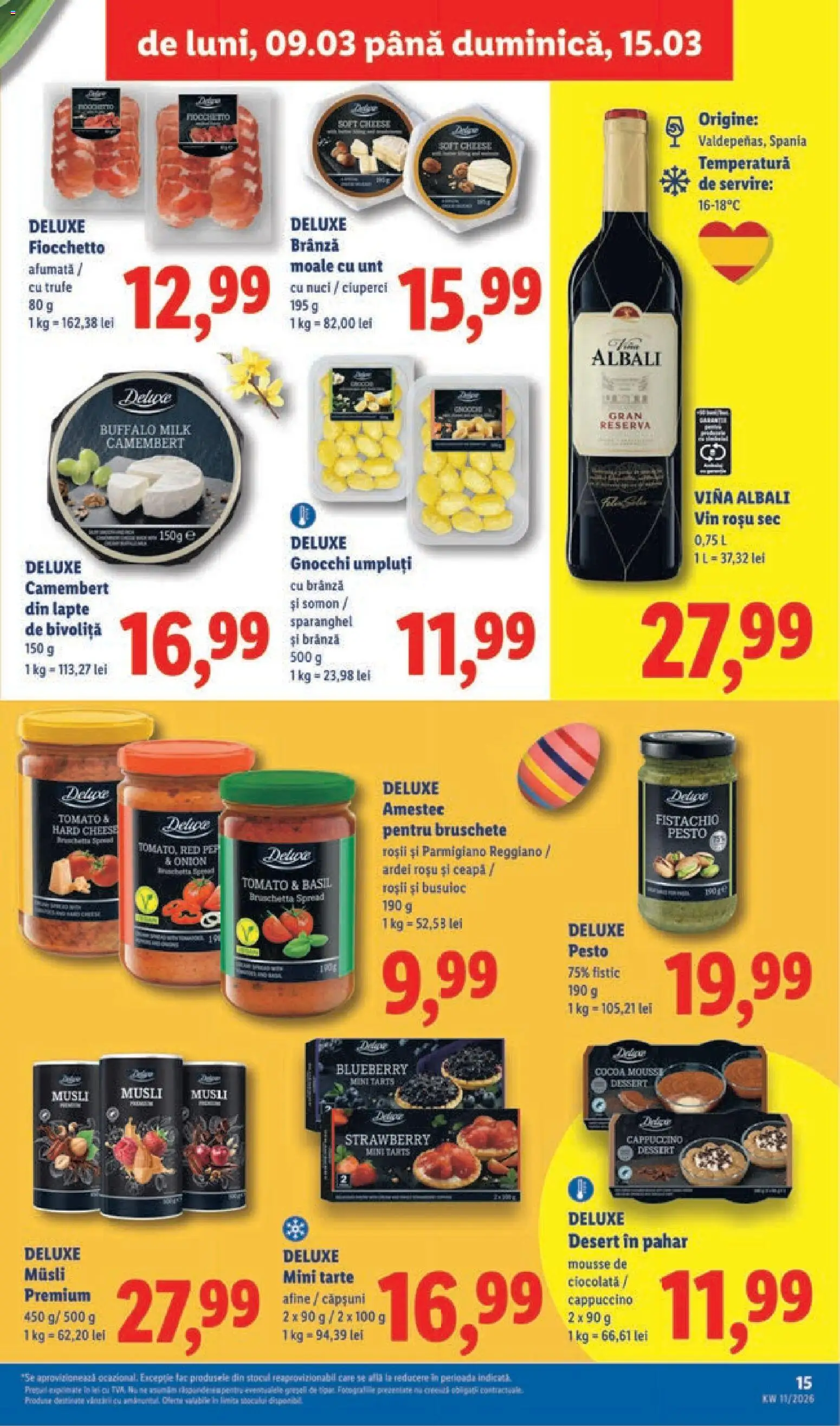 Noul catalog Lidl – valabil de la 09.03.2026 | Pagină: 15 | Produse: Afine, Ardei, Unt, Ciocolată