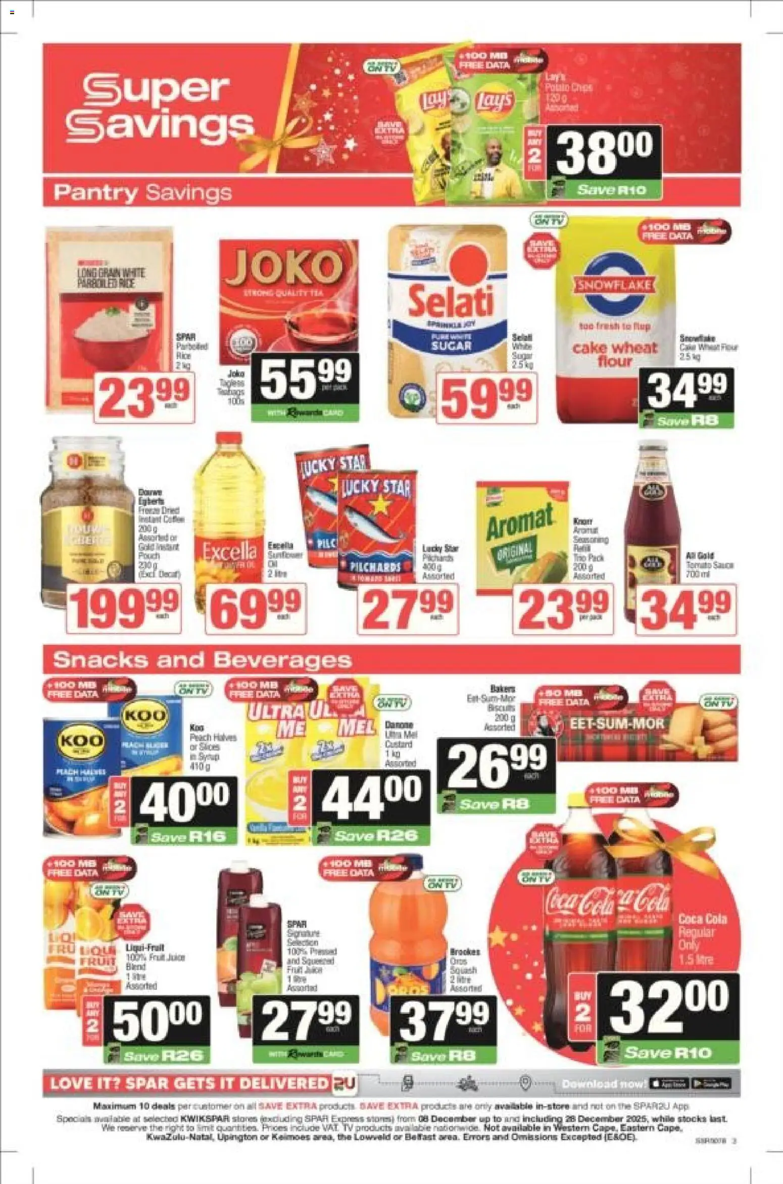 New KWIKSPAR catalogue – valid from 08.12.2025 | Page: 3 | Products: Pilchards, Hat, Snacks, Sauce