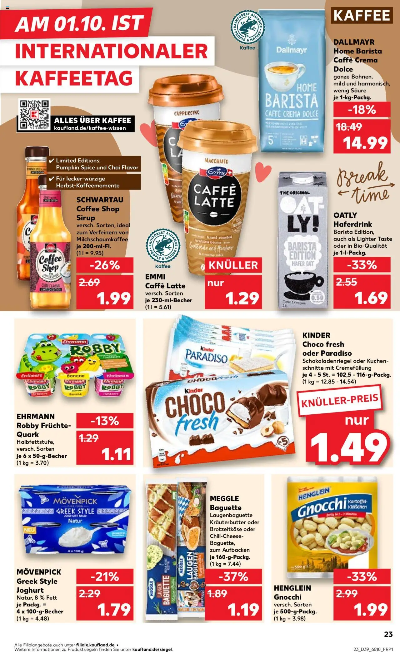 Kaufland prospekt Köln	 – gültig ab 25.09.2025 | Seite: 23 | Produkte: Joghurt, Kaffee, Oatly, Himbeere