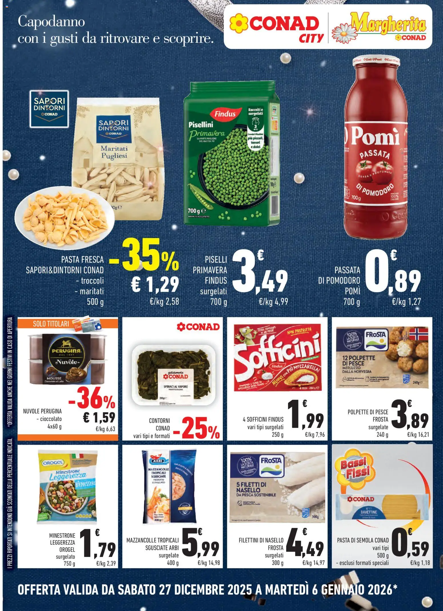 Volantino Conad del 27.12.2025 | Pagina: 12 | Prodotti: Minestrone, Latte, Pasta, Spinaci