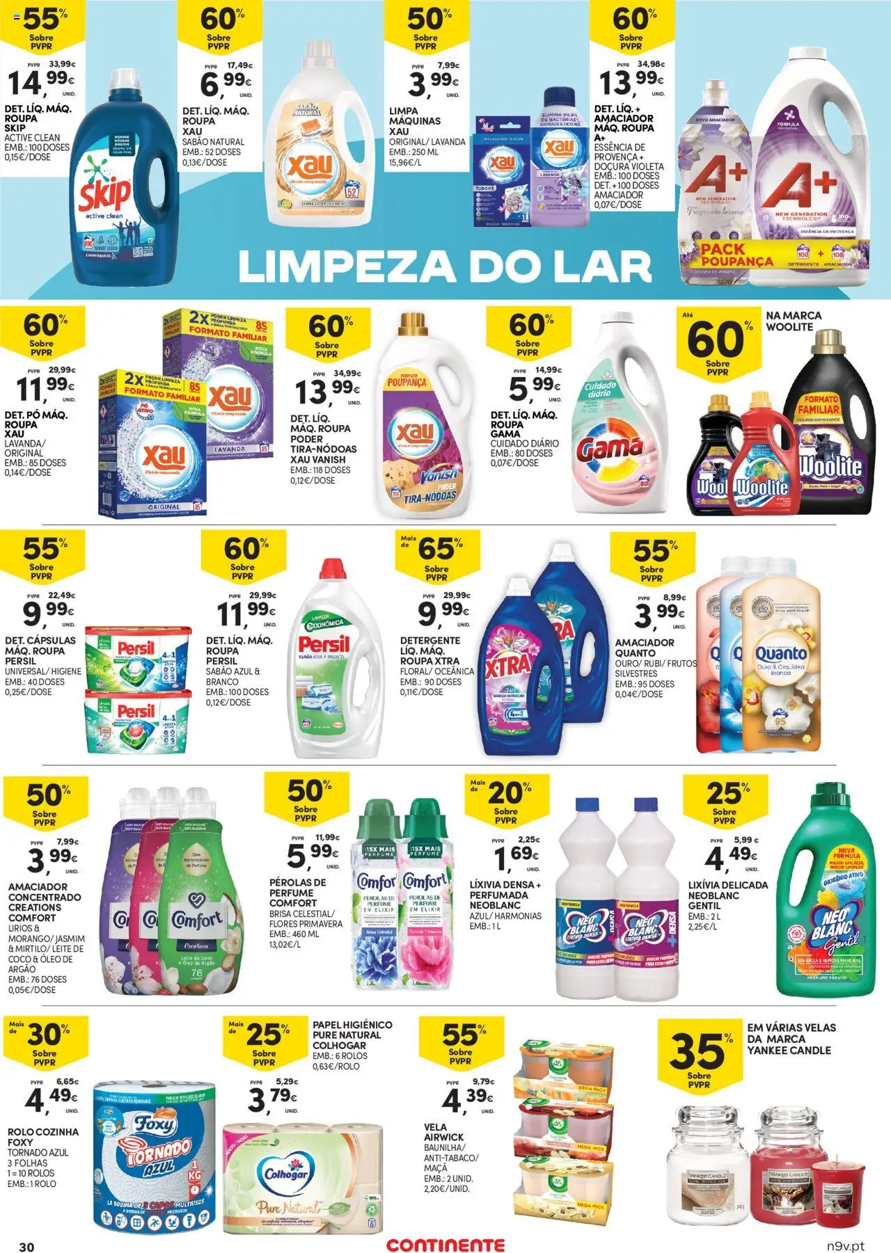 Continente - Açores │ válido de 16.10.2025 | Página: 30 | Produtos: Papel higiénico, Perfume, Óleo, Velas