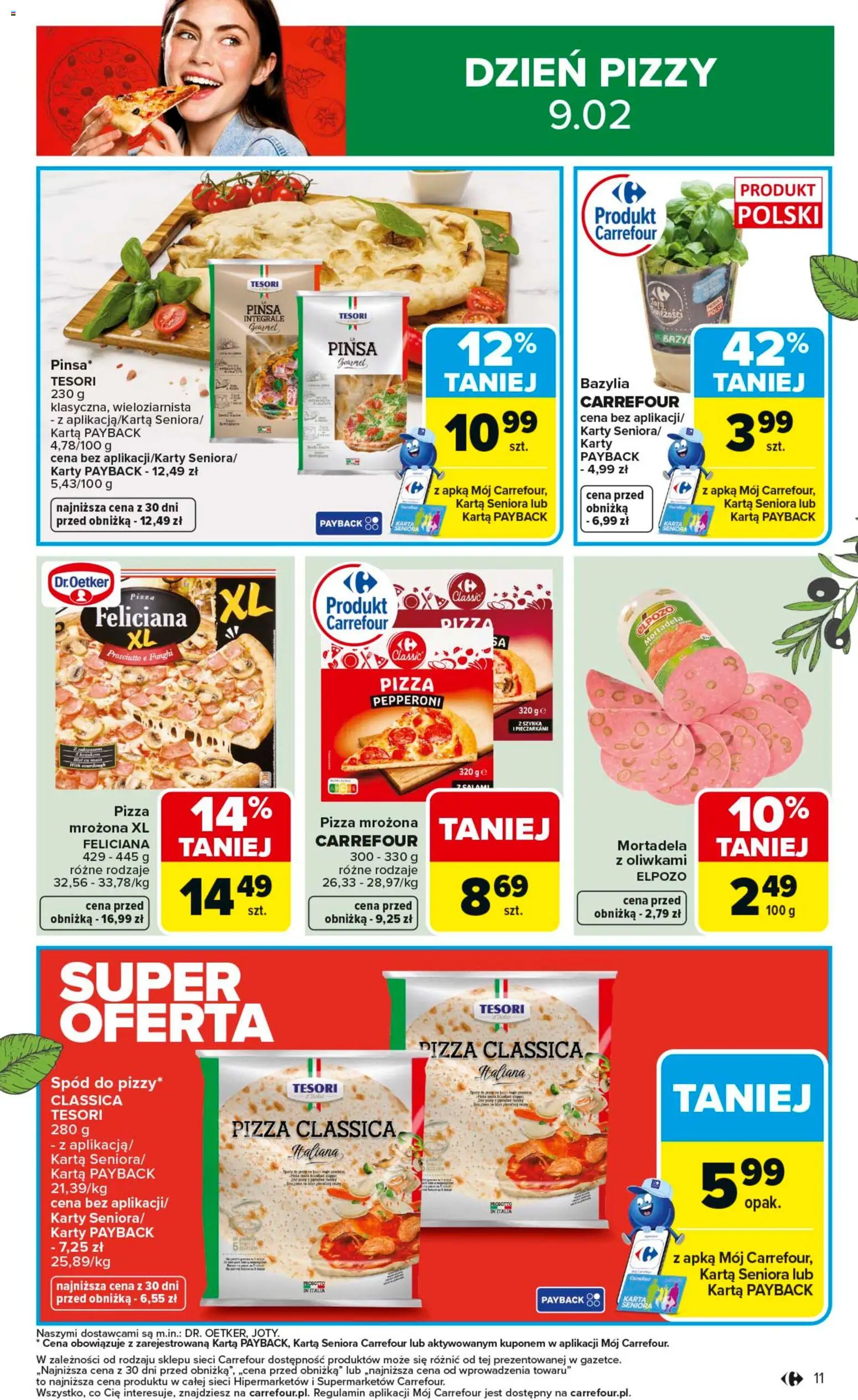 Carrefour Gazetka od 02.02.2026 | Strona: 13 | Produkty: Bazylia, Pizza mrożona, Prosciutto, Pizza