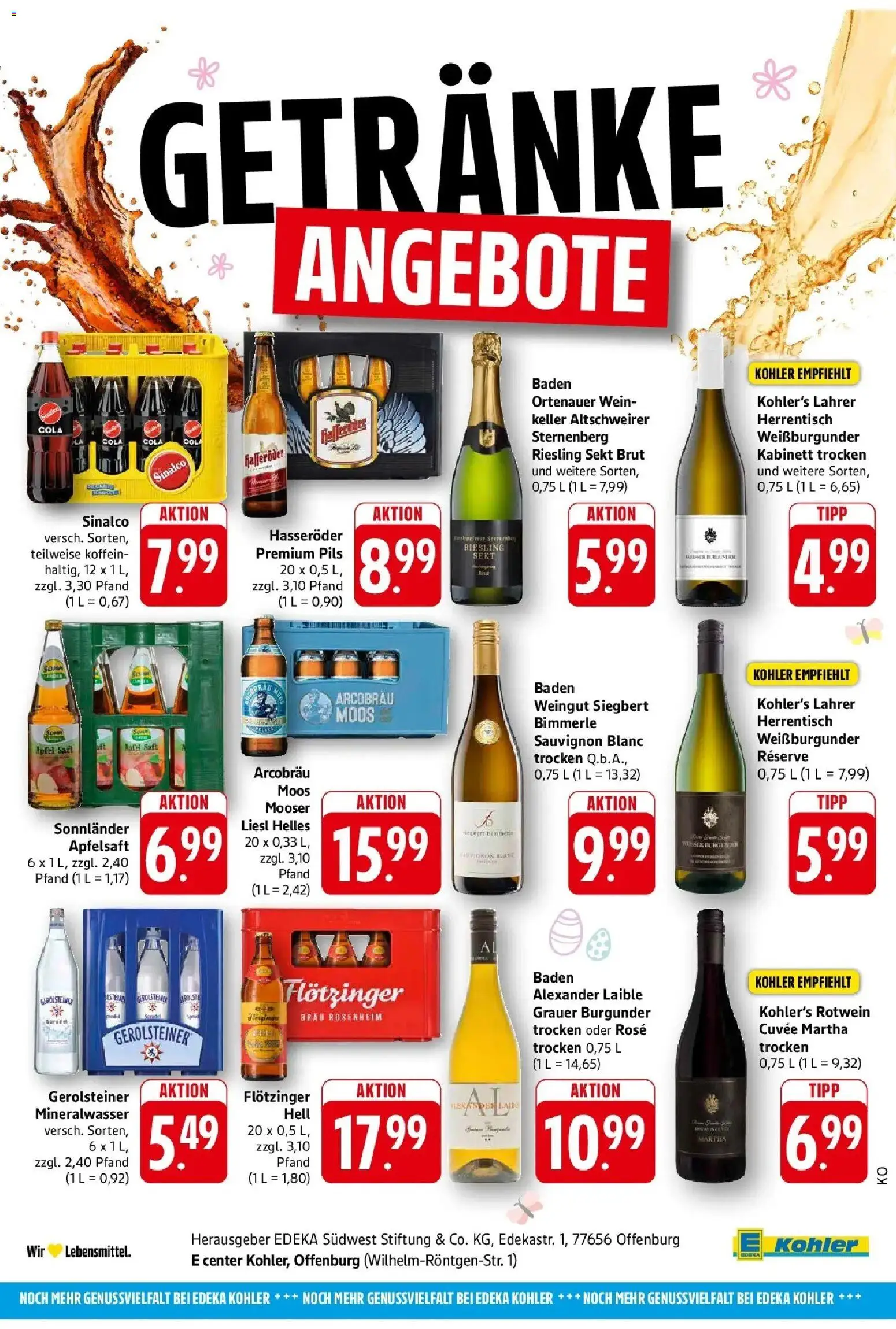 E center Prospekt Offenburg	 – gültig ab 22.03.2026 | Seite: 56 | Produkte: Cola, Sekt, Mineralwasser, Gerolsteiner
