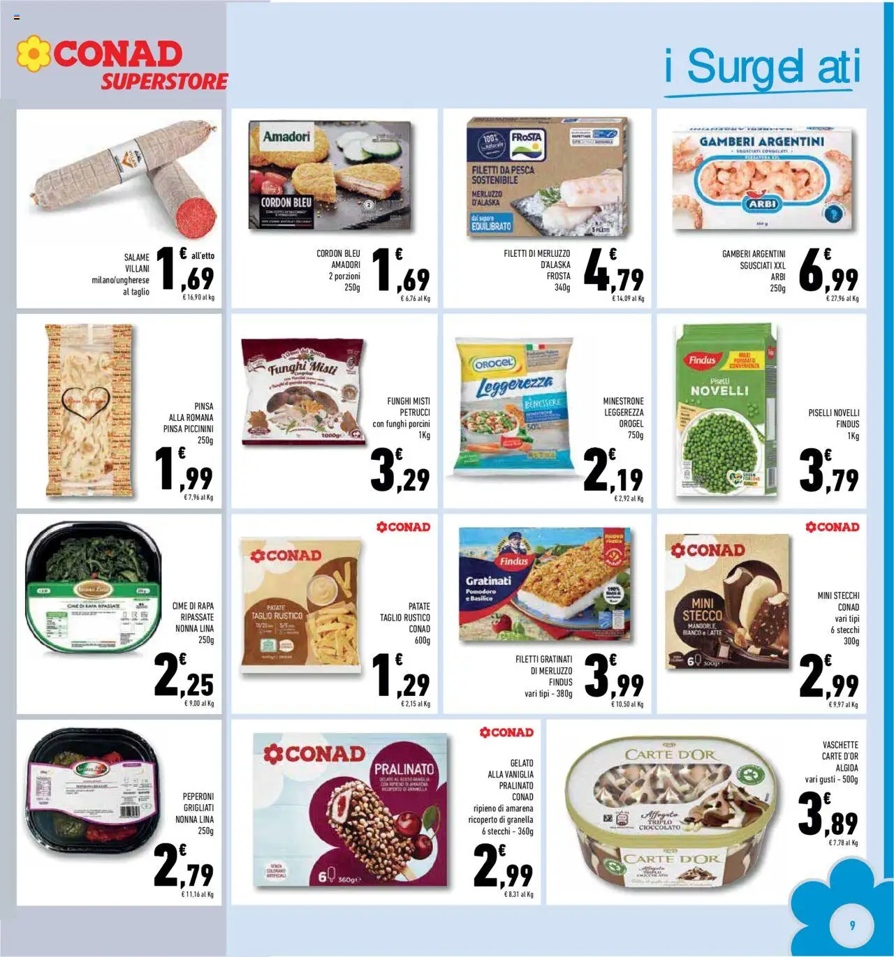 Volantino Conad del 10.09.2025 | Pagina: 9 | Prodotti: Salame, Merluzzo, Gamberi, Pomodoro