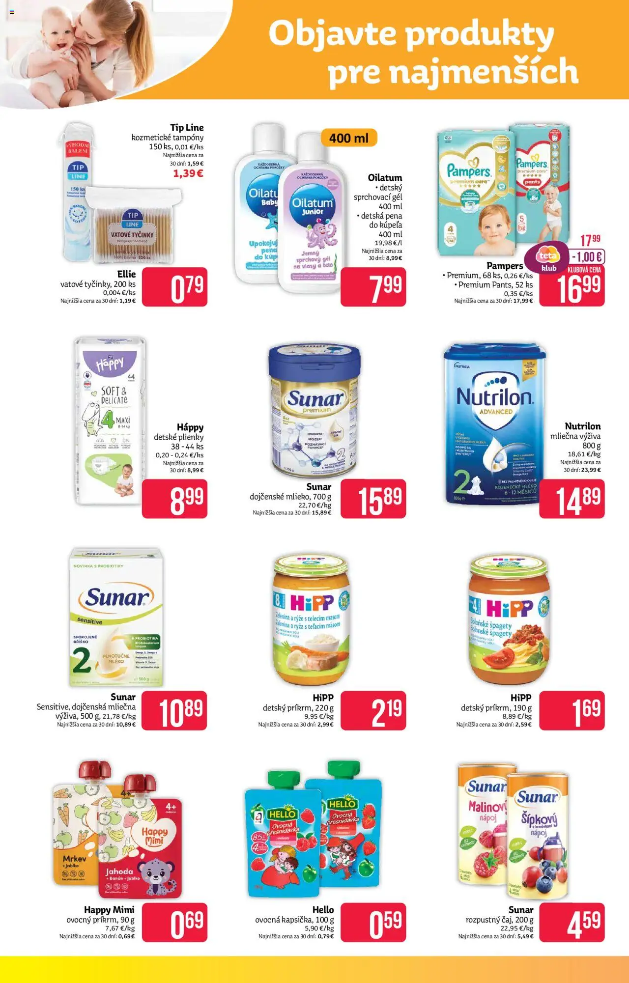 Teta drogerie leták │ platný od 07.07.2025 | Strana: 10 | Produkty: Čaj, Sunar, Pena do kúpeľa, Pampers