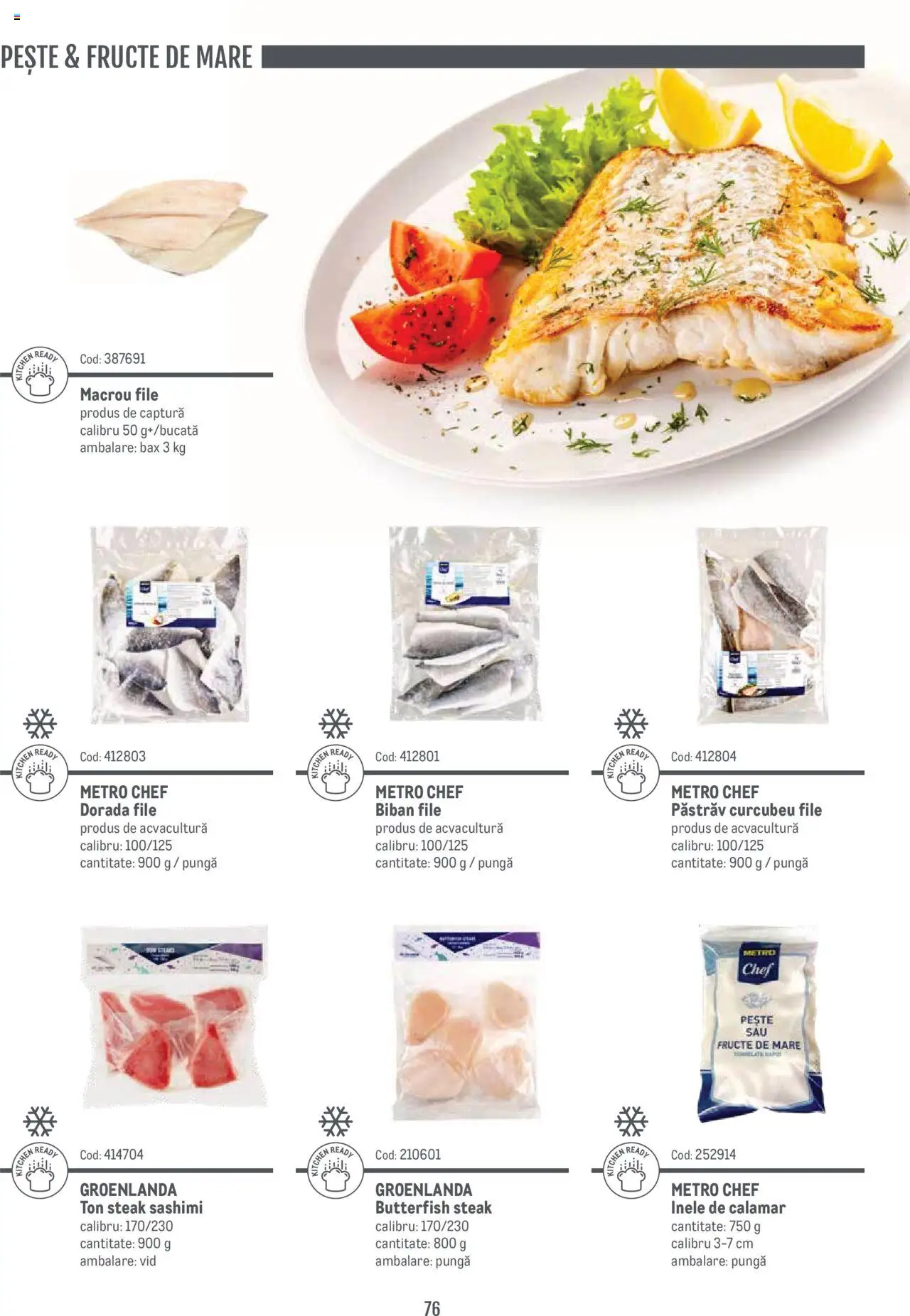 Noul catalog Metro – valabil de la 14.11.2024 | Pagină: 76 | Produse: Pungă, Pește, Fructe, Fructe De Mare