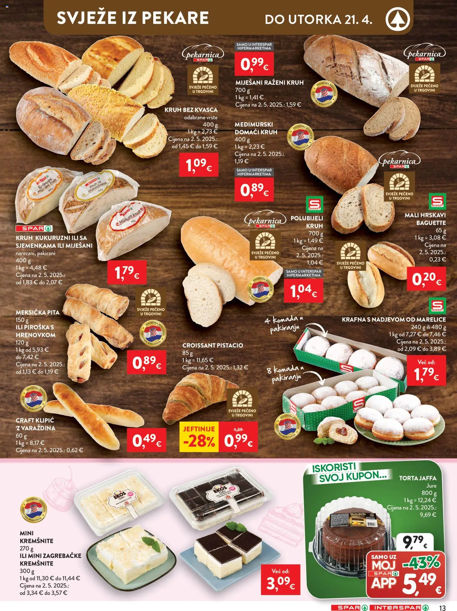 Spar katalog | vrijedi od 15.04.2026 | Stranica: 13 | Proizvodi: Kruh, Pita, Marelice, Torta