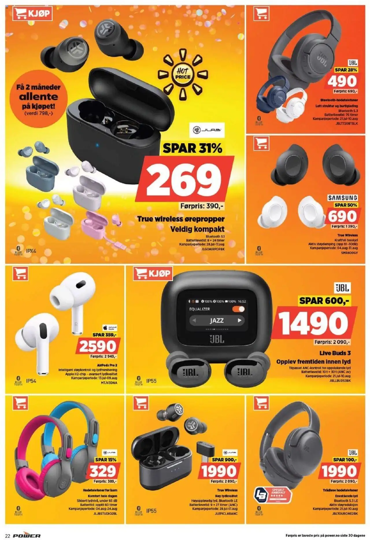  | Side: 22 | Produkter: Lyd, Hodetelefoner, Суміш дитяча, Ørepropper