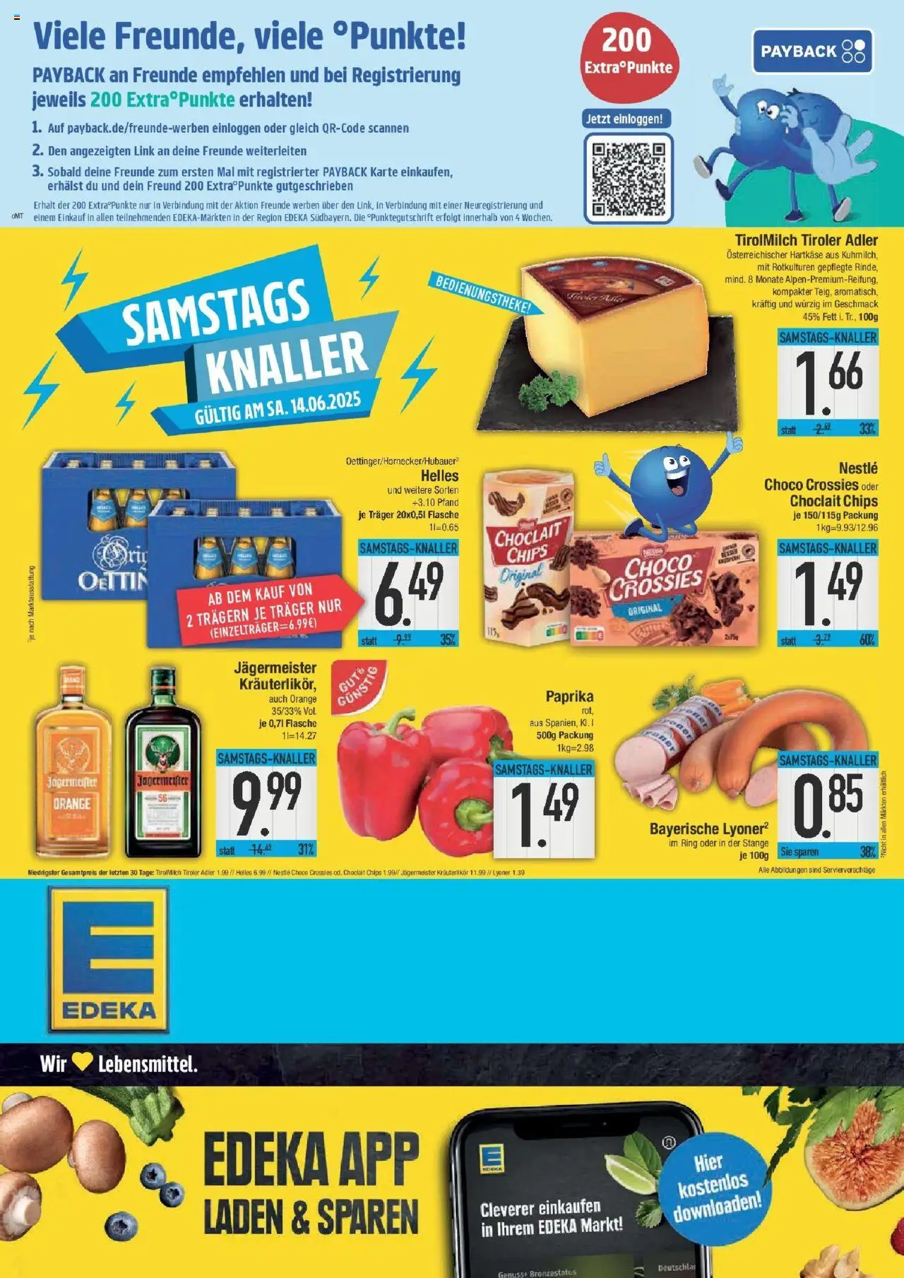 Edeka prospekt Hunderdorf	 - gültig ab dem 08.06.2025 | Seite: 20 | Produkte: Jägermeister, Paprika, Chips