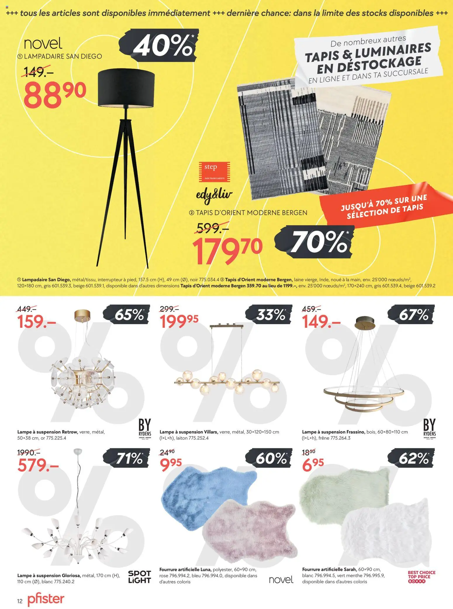 Pfister Aktionen FR – gültig ab 27.01.2026 | Seite: 12 | Produkte: Lampe, Top