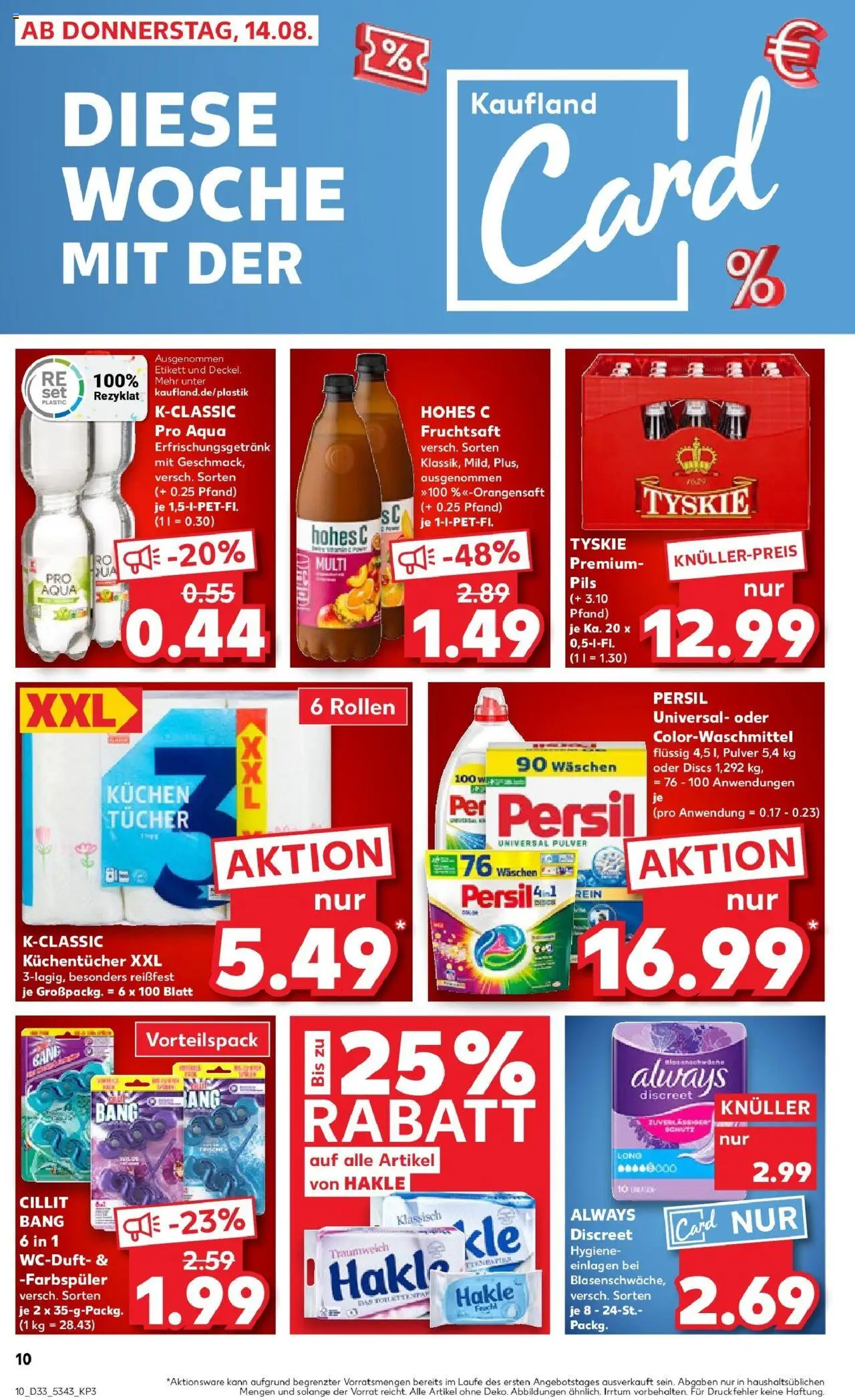 Kaufland prospekt Regensburg	 - gültig ab dem 18.08.2025 | Seite: 23 | Produkte: Tyskie, Hohes c, Fruchtsaft, Persil