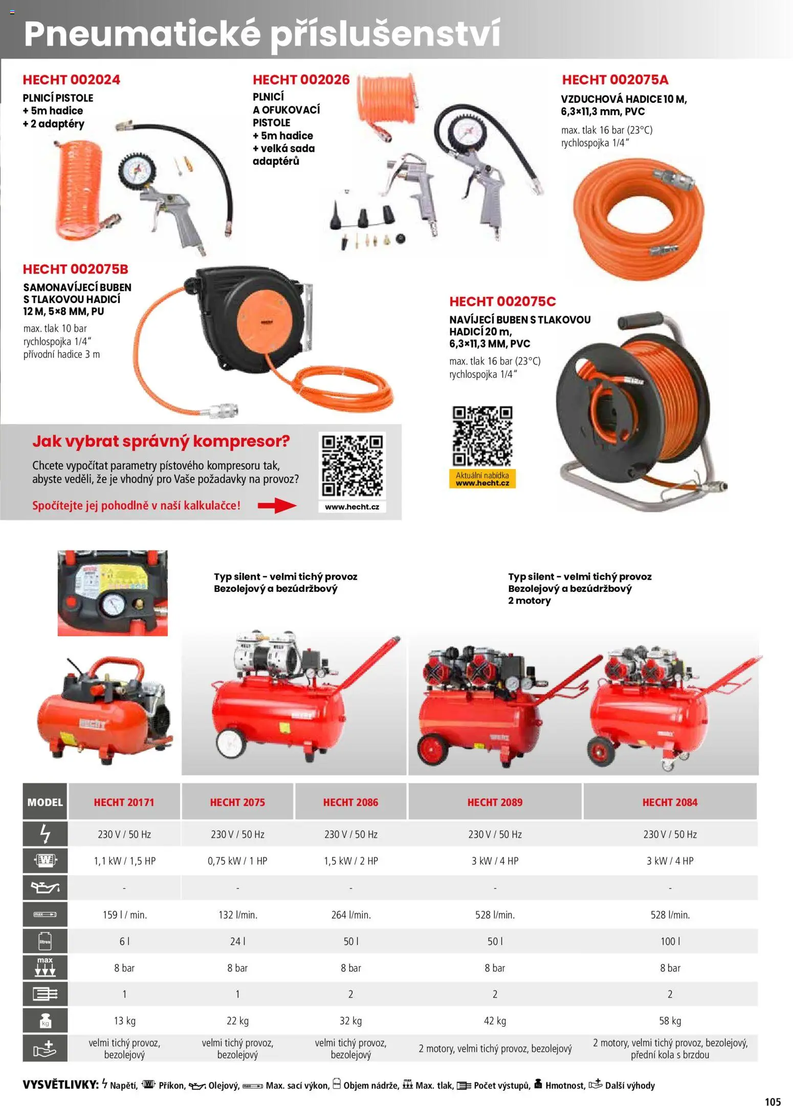 Hecht katalog - Jaro - léto 2026 od 19.02.2026 | Strana: 105 | Produkty: Buben, Hecht, Kompresor, Kola