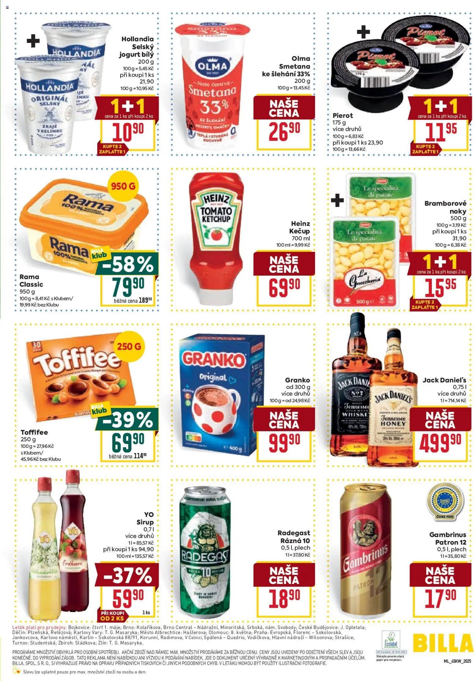 Billa Malý leták od 05.11.2025 | Strana: 3 | Produkty: Kečup, Granko, Jack Daniel’s, Gambrinus