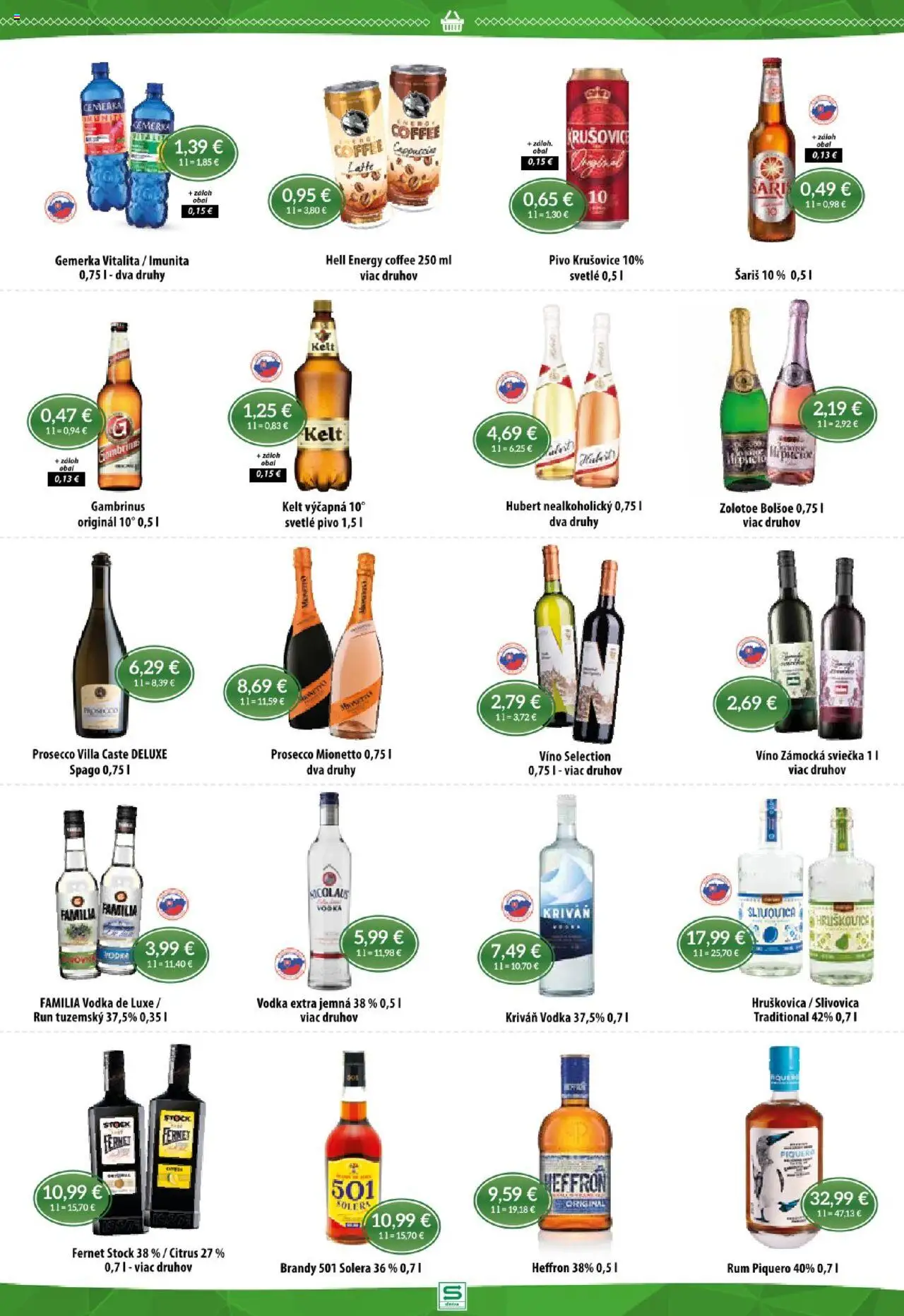 Nové Sintra akcie – leták je platný od 16.10.2025 | Strana: 9 | Produkty: Brandy, Vodka, Fernet, Gambrinus