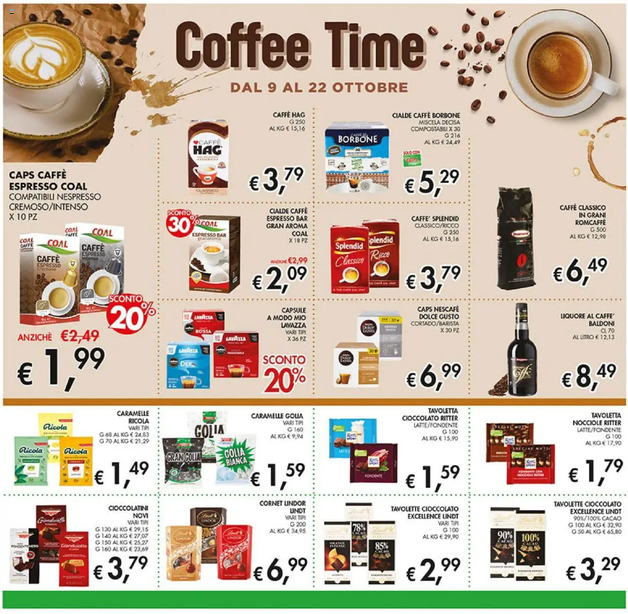Volantino Coal del 09.10.2025 | Pagina: 14 | Prodotti: Caramelle, Nocciole, Lavazza, Cioccolatini