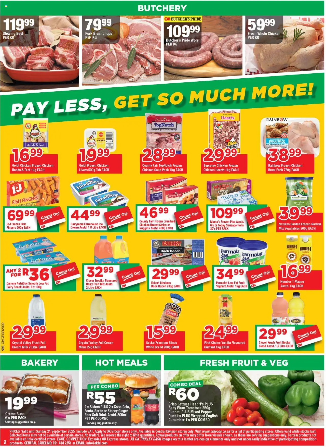 New OK Foods catalogue – valid from 10.09.2025 | Page: 2 | Products: Custard, Steak, Buns, Fanta