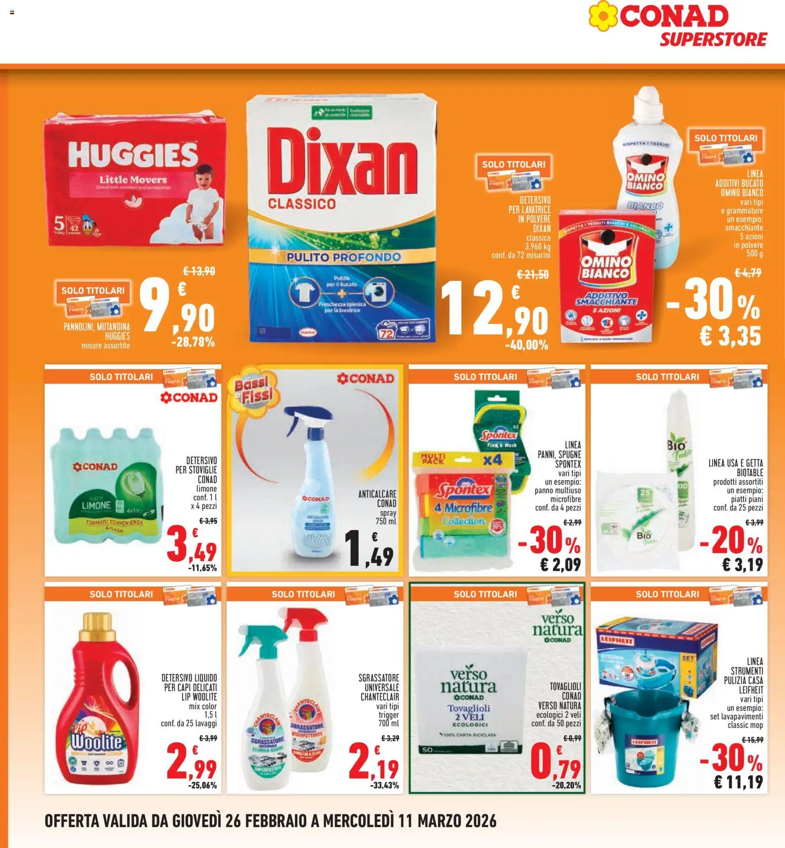 Volantino Conad del 26.02.2026 | Pagina: 26 | Prodotti: Anticalcare, Sgrassatore, Limone, Lavatrice