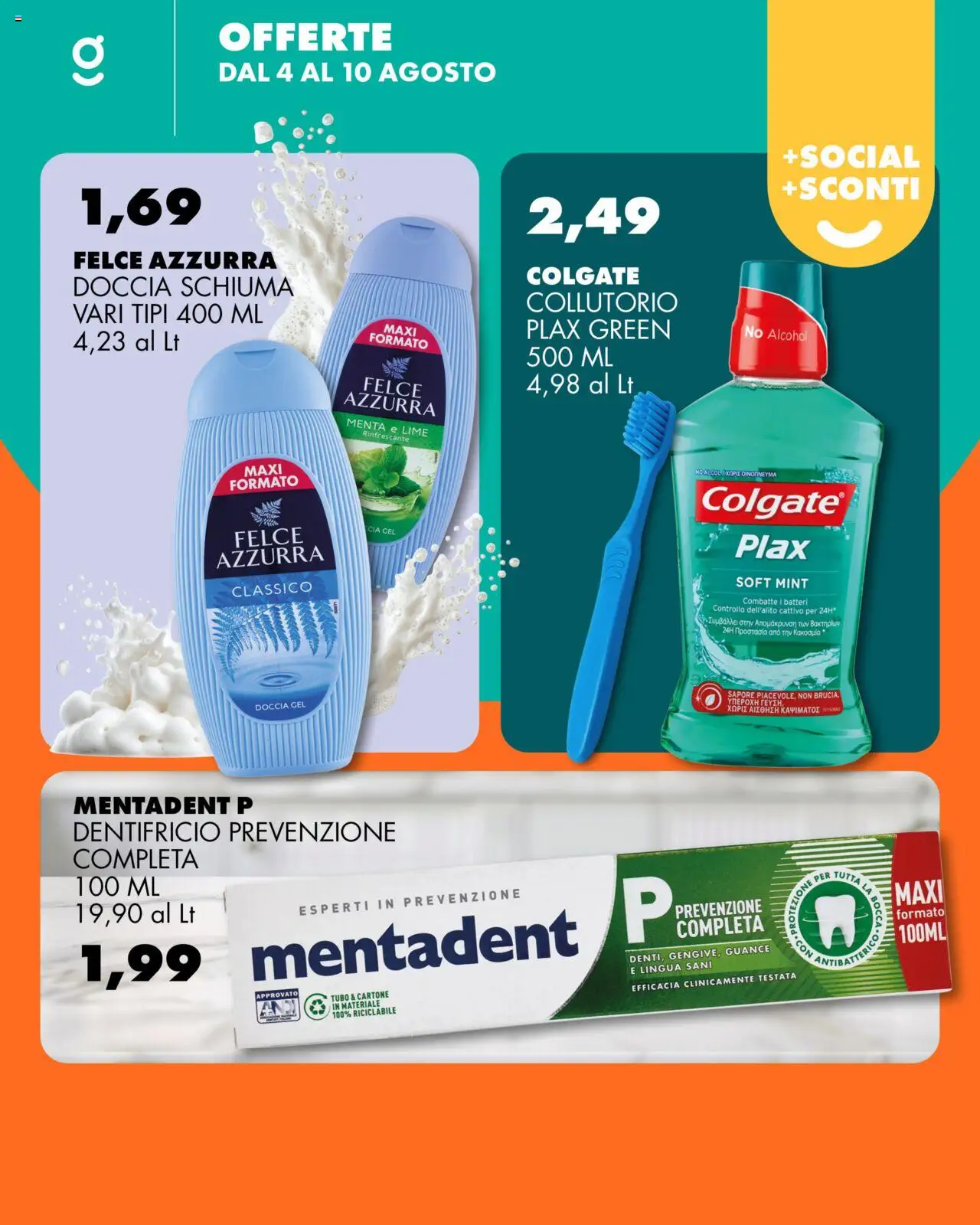 Volantino GECOP del 04.08.2025 | Pagina: 2 | Prodotti: Dentifricio, Collutorio, Tubo, Lime
