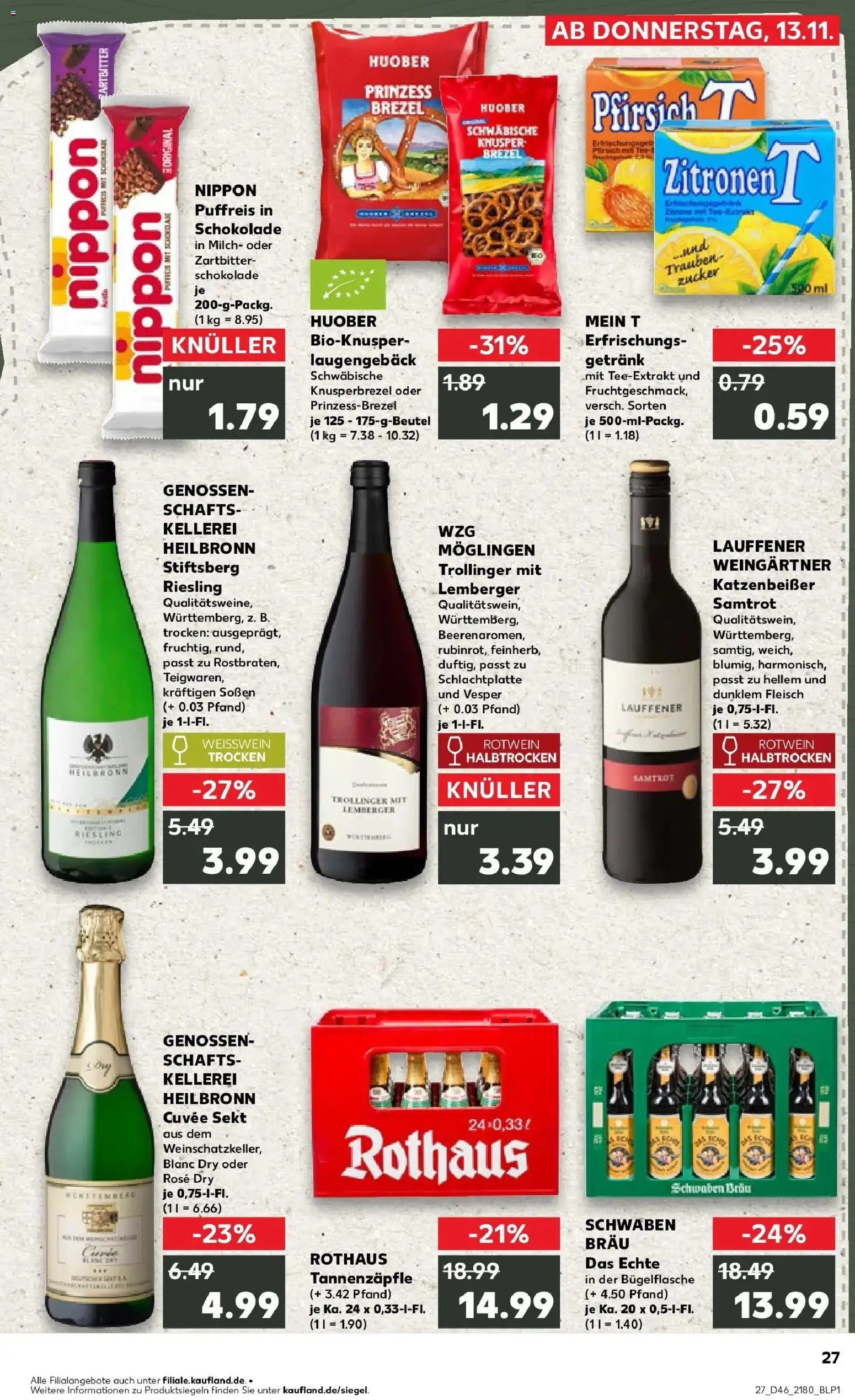 Kaufland prospekt Ulm	 – gültig ab 13.11.2025 | Seite: 27 | Produkte: Milch, Rotwein halbtrocken, Zucker, Fleisch