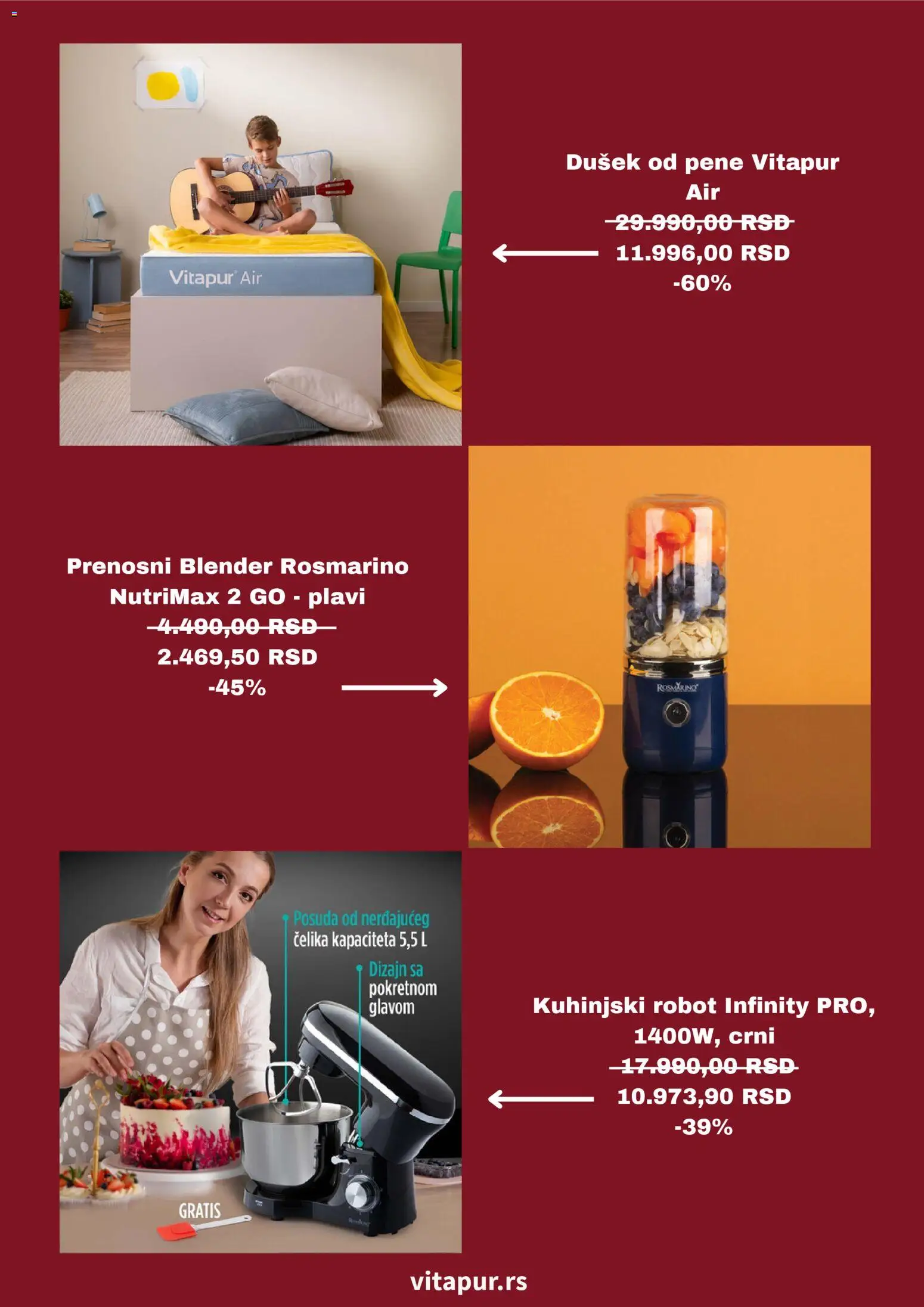 Vitapur katalog - važi od 08.01.2026 | Strana: 4 | Proizvode: Dušek, Robot, Blender
