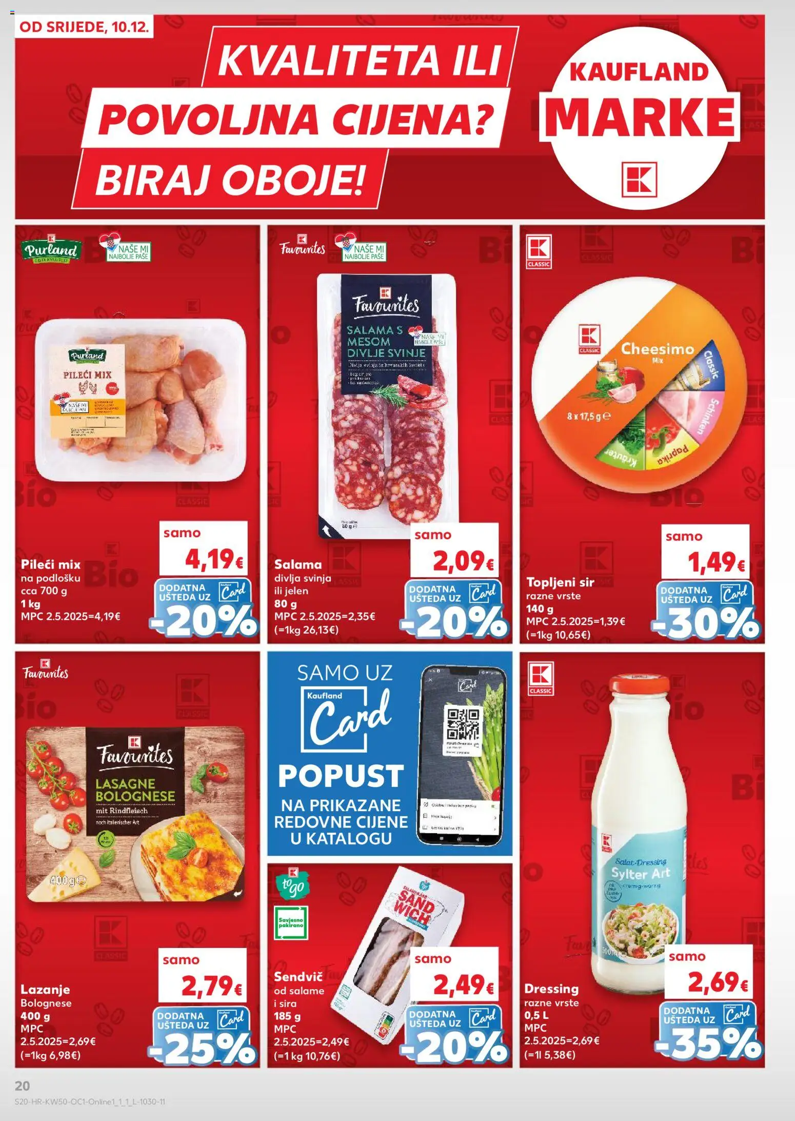 Kaufland HR akciós ujság - amely érvényes a következő dátumtól: 10.12.2025 | Oldal: 20 | Termékek: Lasagne