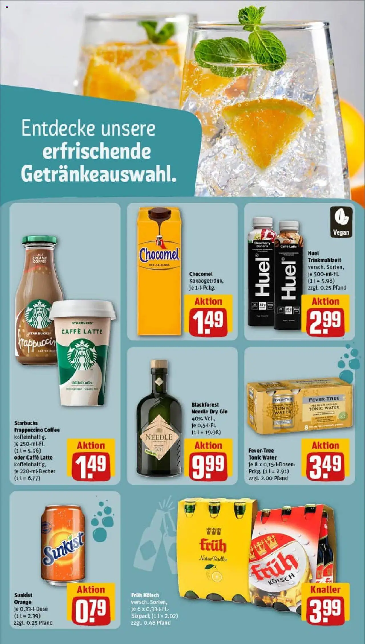 Rewe prospekt Dormagen / Zons	 - gültig ab dem 03.08.2025 | Seite: 12 | Produkte: Starbucks, Radler, Chocomel, Gin